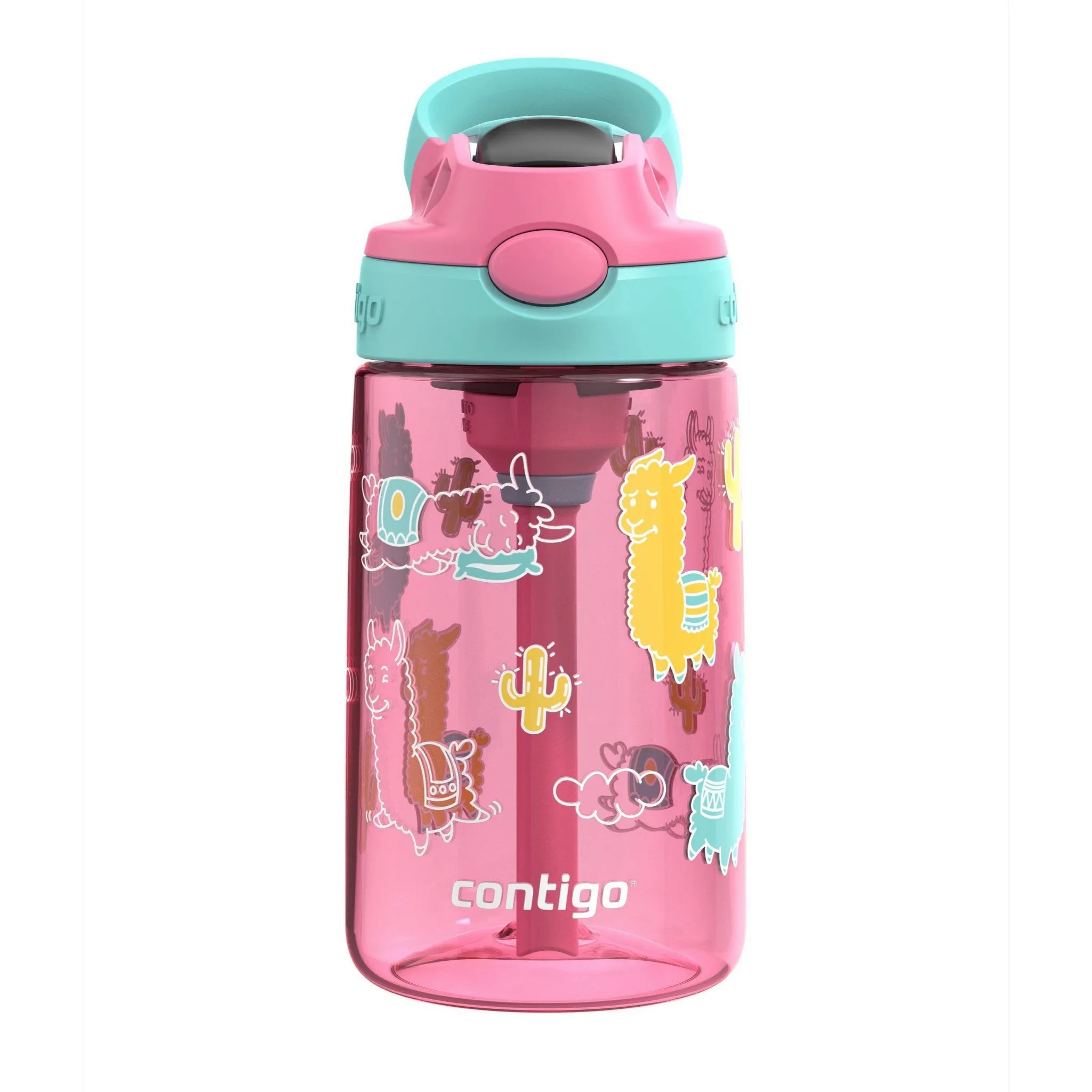 14oz Kids' Water Bottle with Redesigned AutoSpout Straw Azalea Jade Vine with Llamas