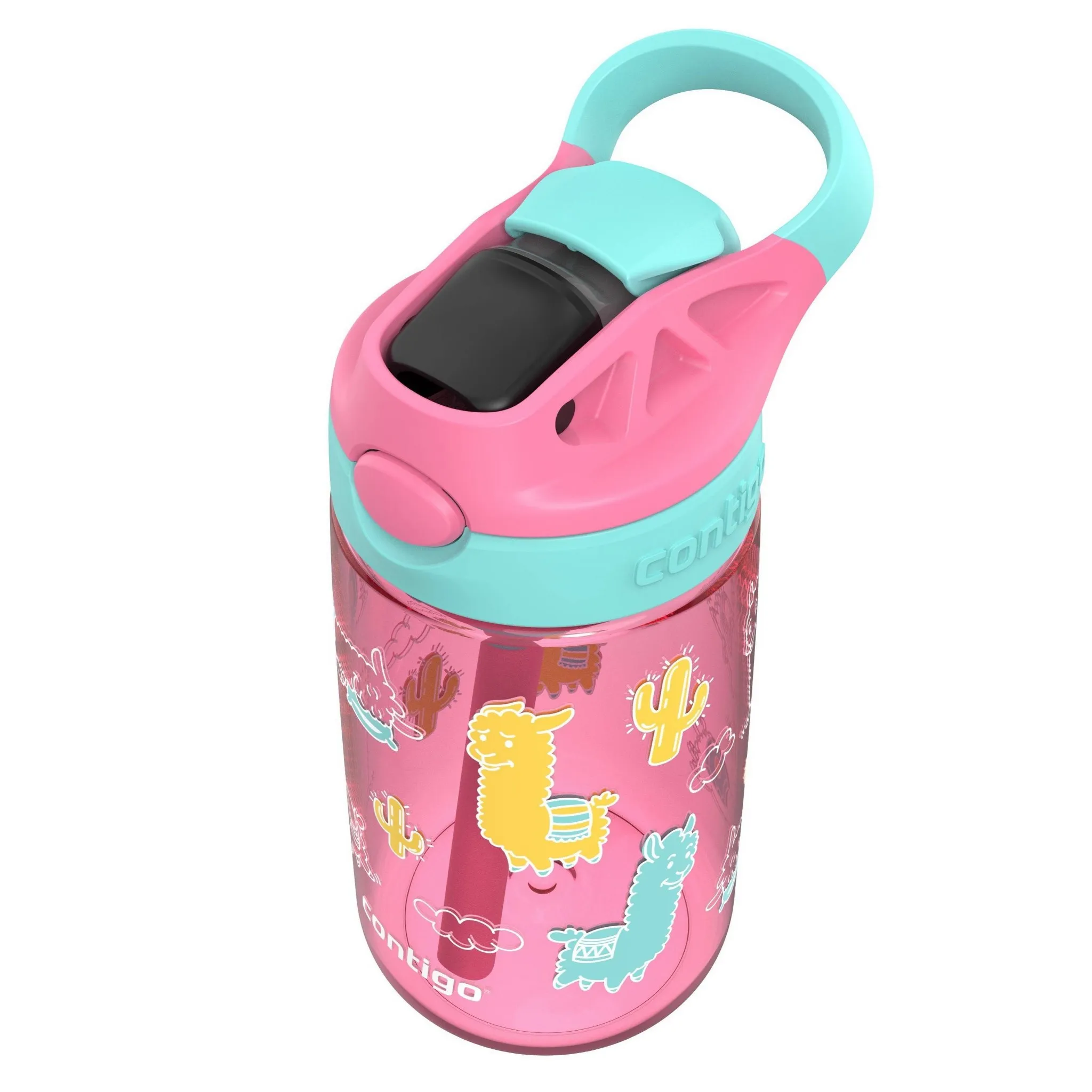 14oz Kids' Water Bottle with Redesigned AutoSpout Straw Azalea Jade Vine with Llamas - Image 2