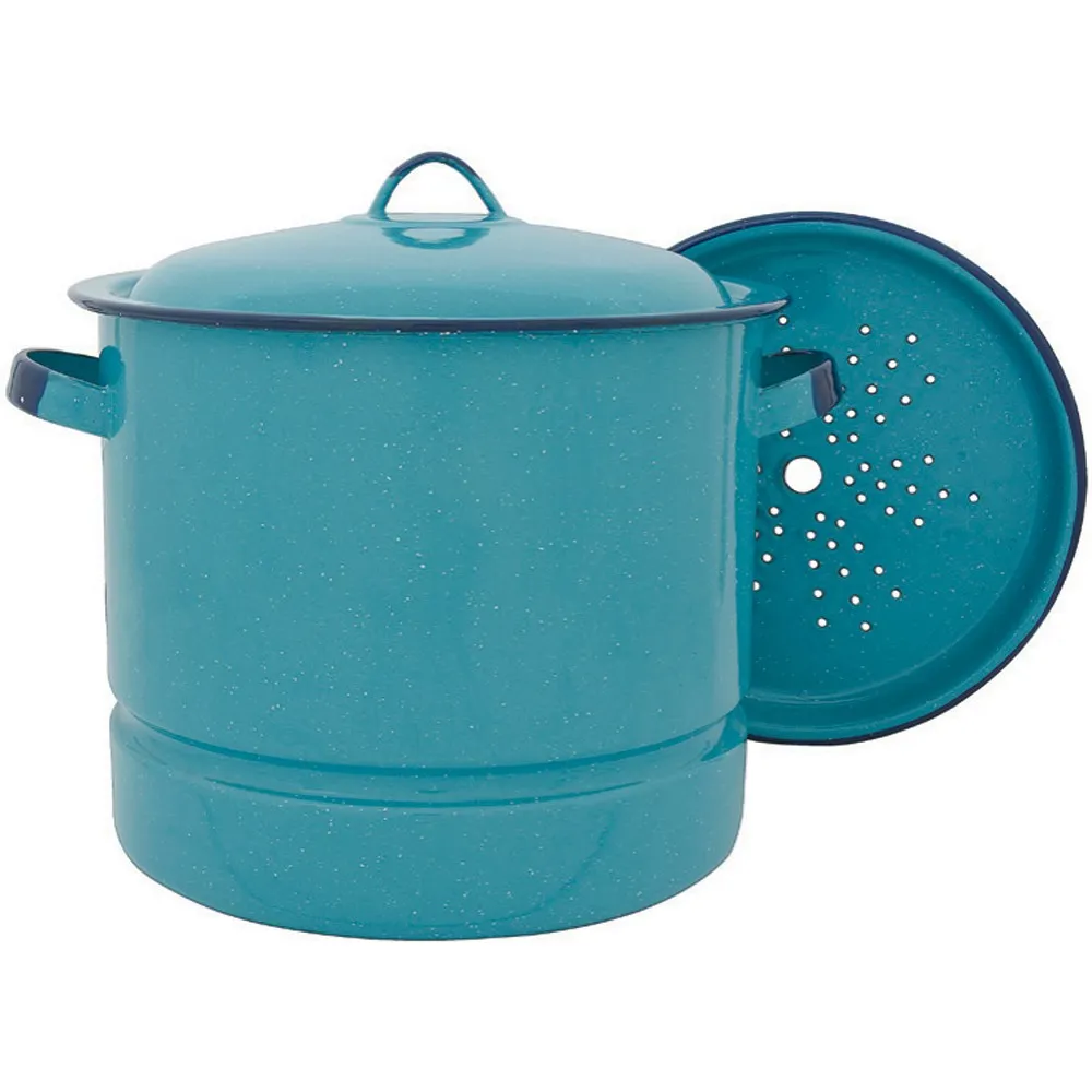 15-Quart Steamer Pot with Lid & Trivet - Blue