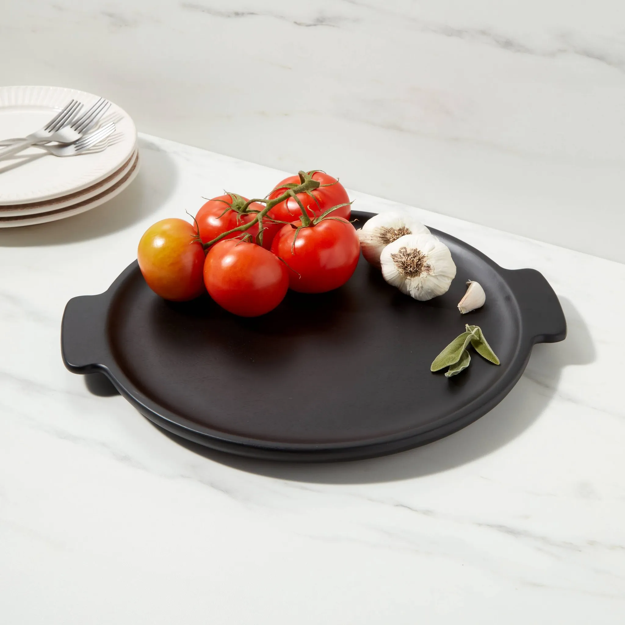 15" X 13" Black Acacia Modern Serving Tray - Threshold™ - Image 2