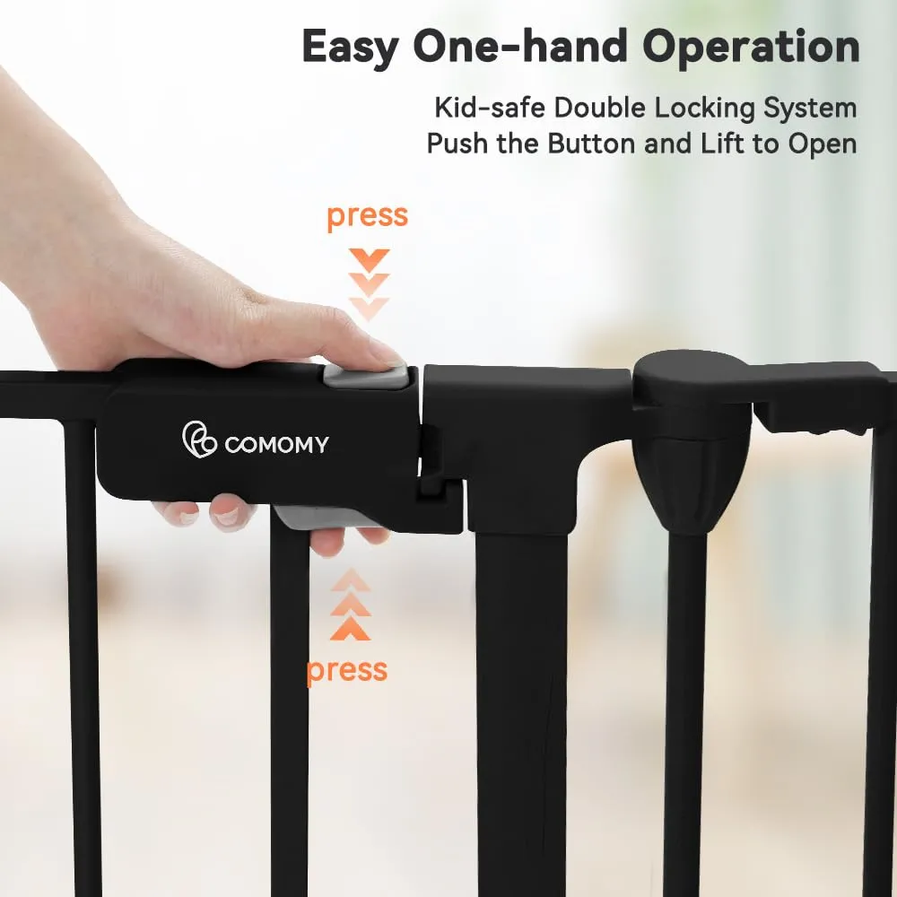 150" Extra Wide Baby Gate with Door - Black - Image 3