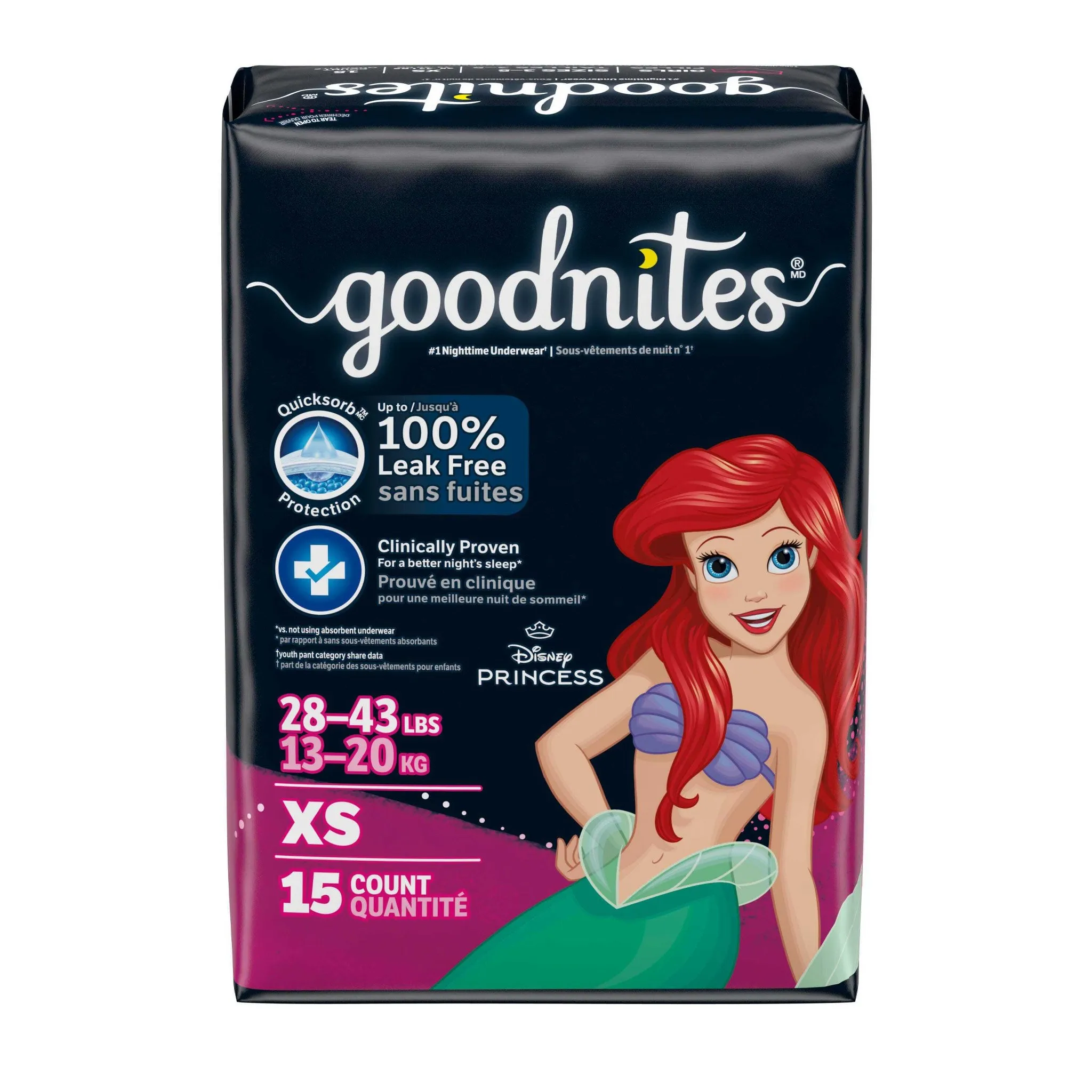 15ct Goodnights Disposable Nighttime Underwear - Size XS - Image 5