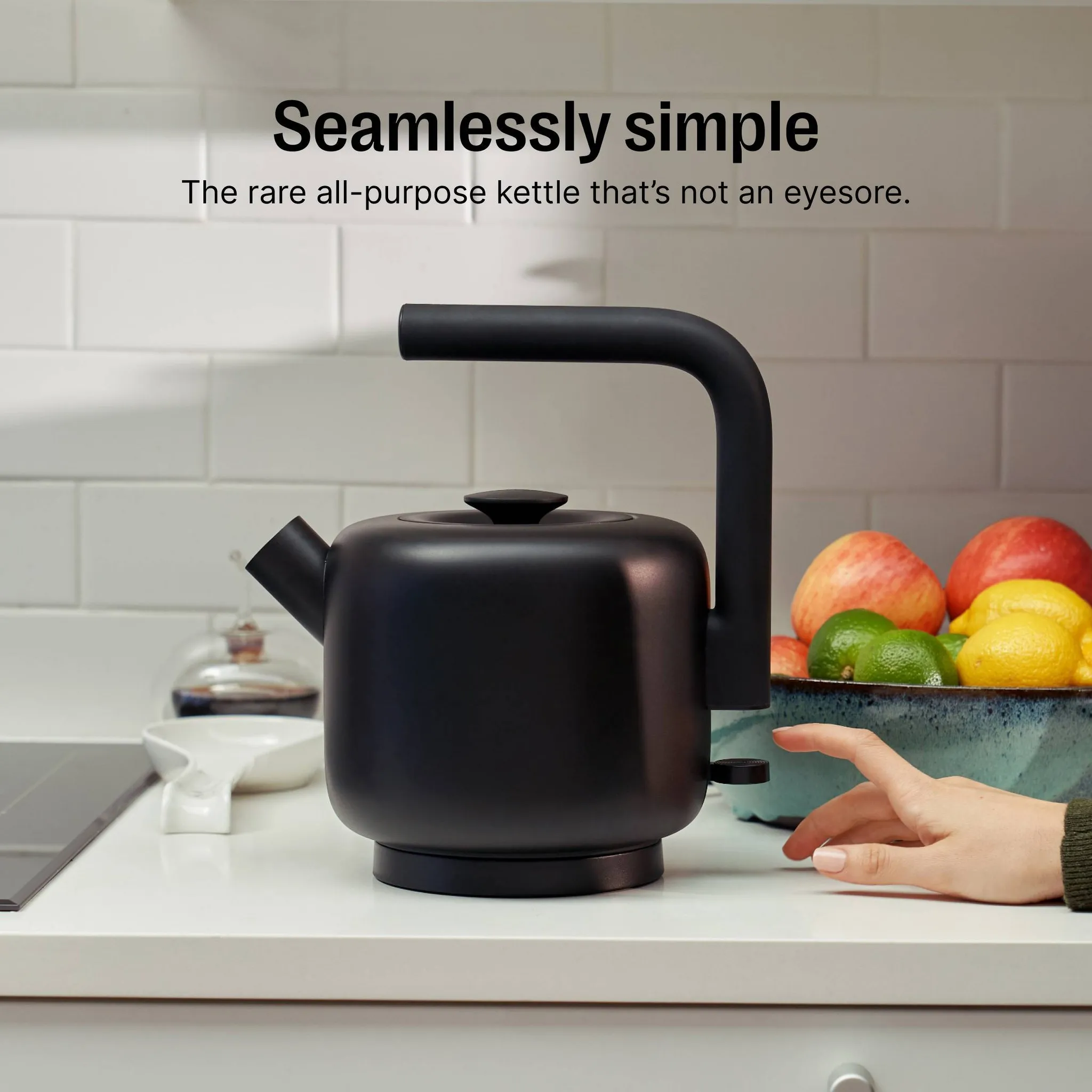 1.5L Clyde Electric Tea Kettle Matte Black: Stainless Steel, 1500W, Plastic Lid, Steel Handle, 5.51 lbs, 10.62" Height - Image 2