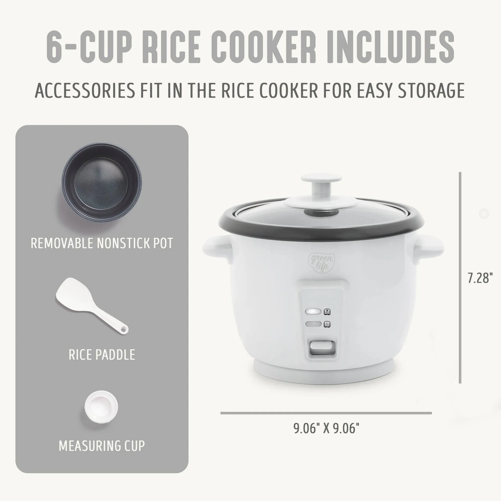 1.5qt Rice Cooker - White - Image 4