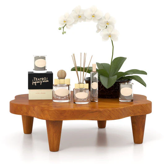 16 Inches Teak Wood Pedestal Stand for Aroma and Snacks - Image 4