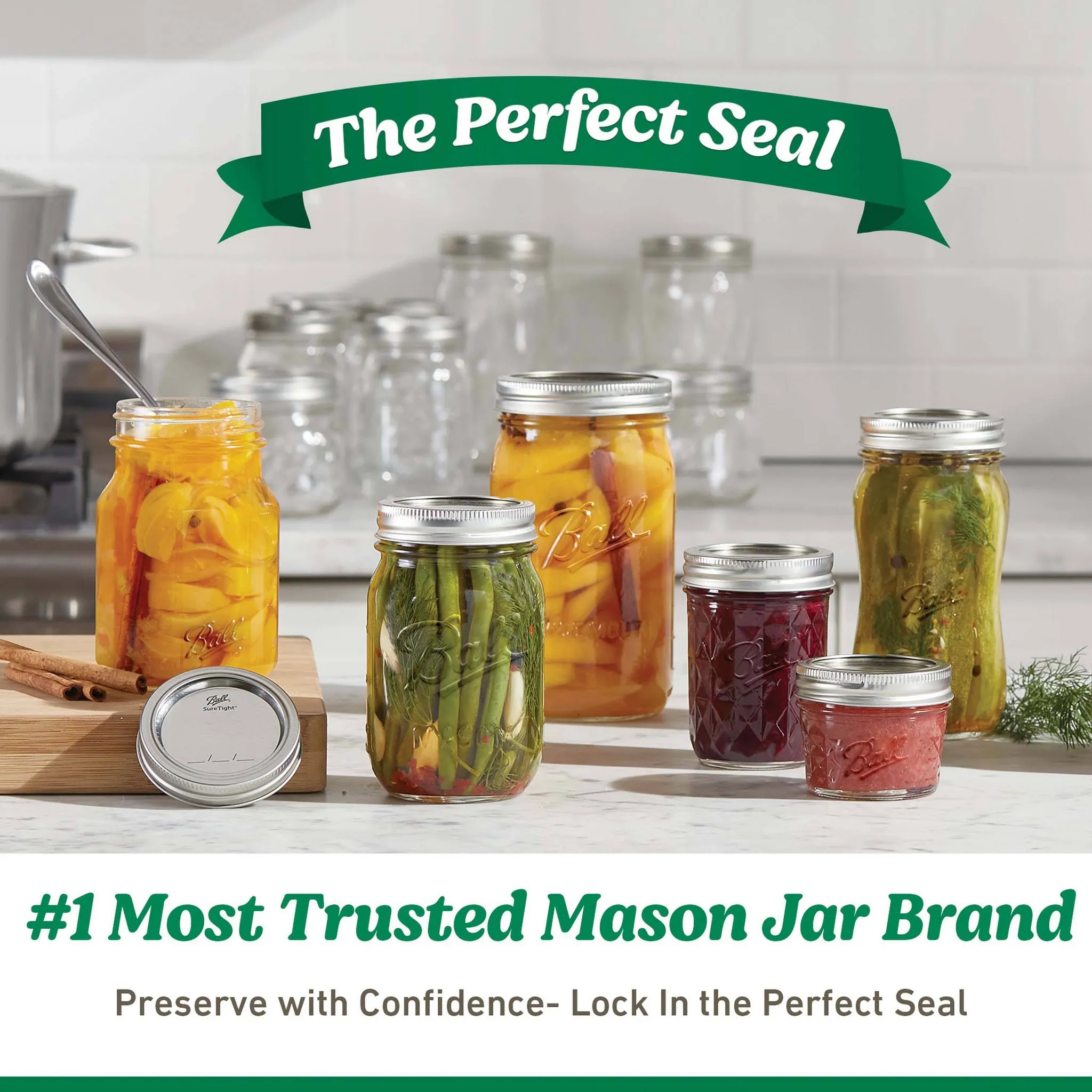 16 oz Regular Mouth Mason Jars - 4 Pack - Image 2