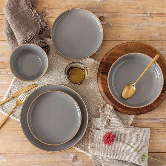 16-Piece Dinnerware Set - Dark Grey - Image 3