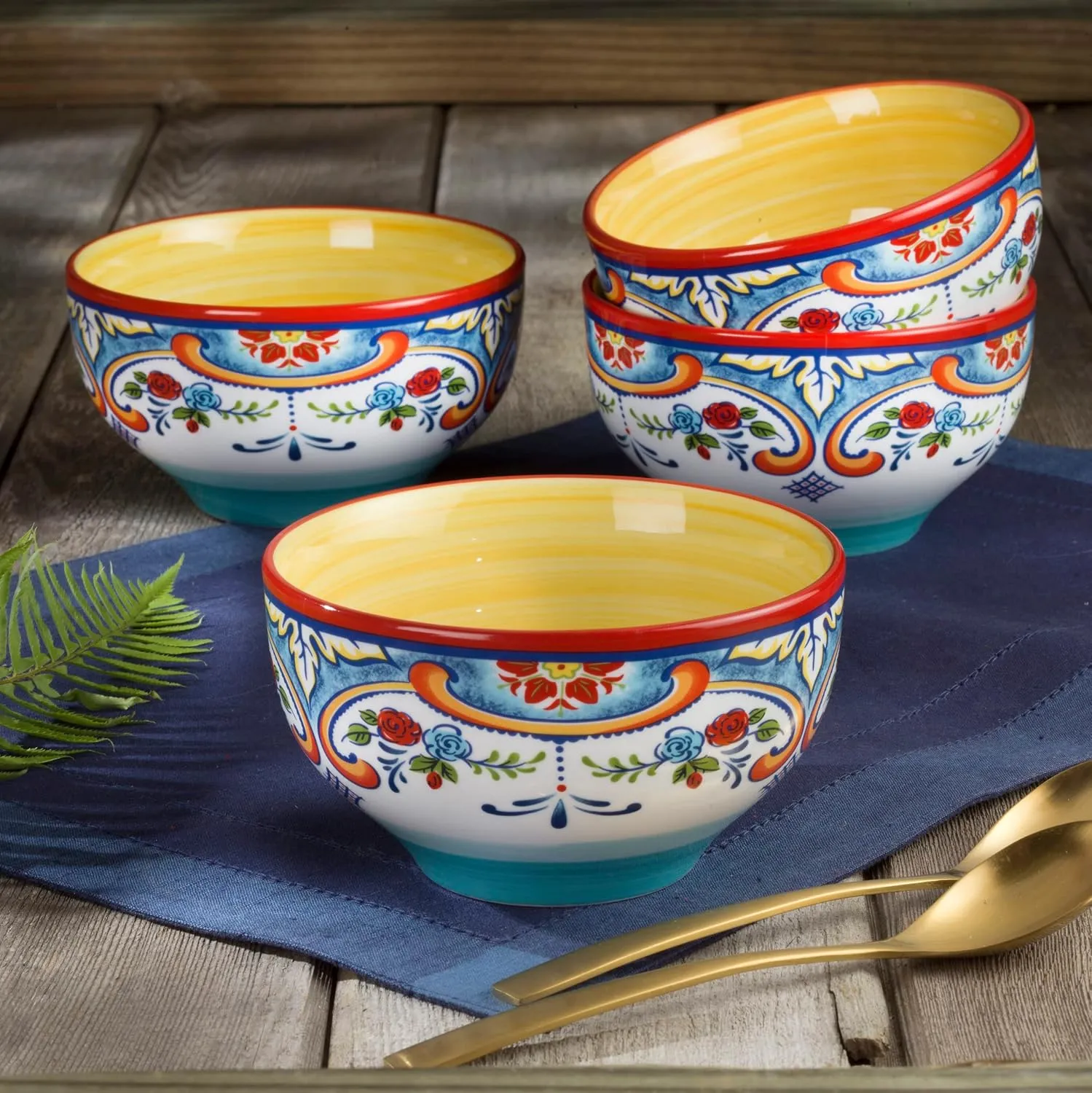 16 Piece Dinnerware Set - Spanish Floral Design - Image 2