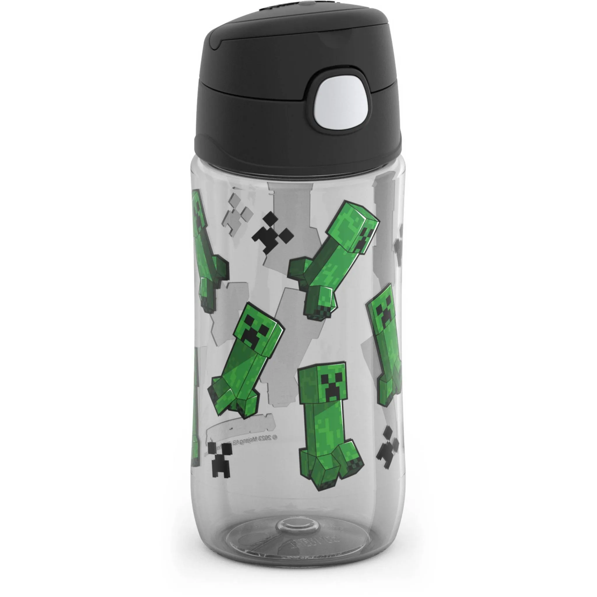 16oz Kids Plastic Water Bottle - Black/Green - Image 3
