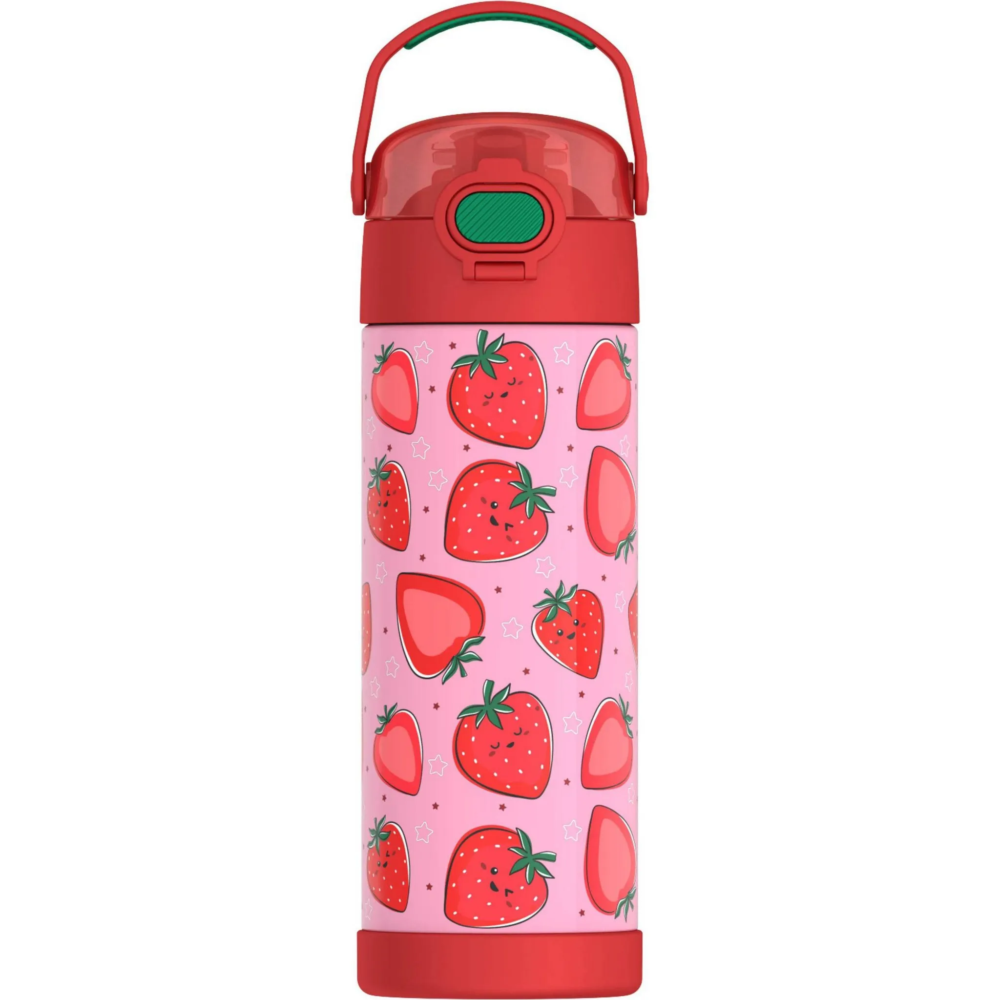 16oz Vacuum Insulated Stainless Steel Water Bottle - Strawberry Smiles