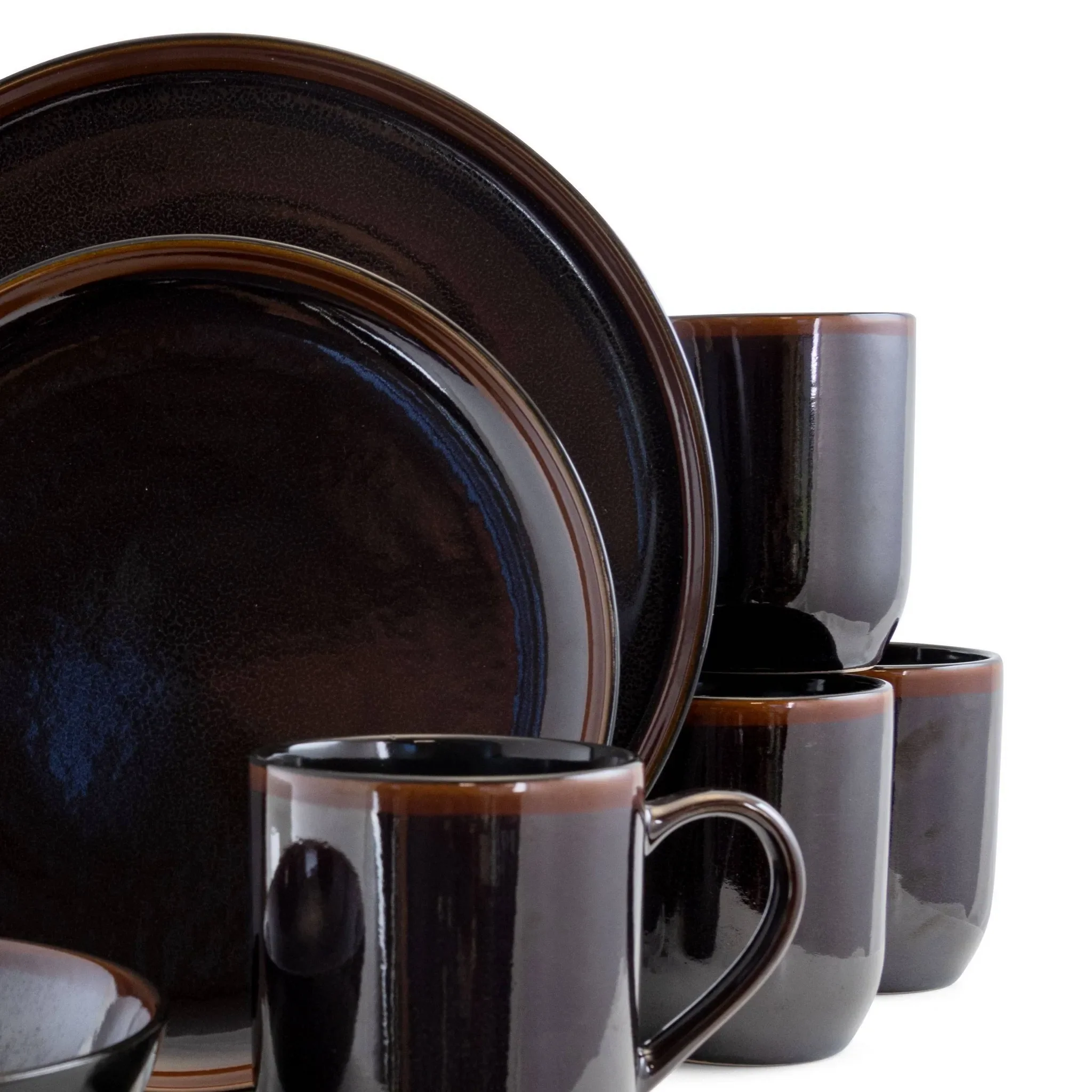 16pc Stoneware Dinnerware Set - Brown - Image 2