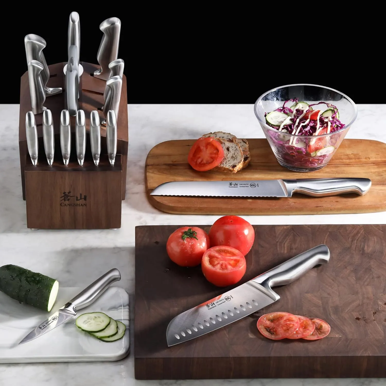 17-Piece Knife Block Set - Brown - Image 7