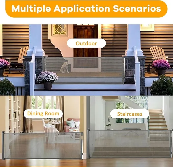 177" Retractable Mesh Safety Gate (Grey) - Image 4