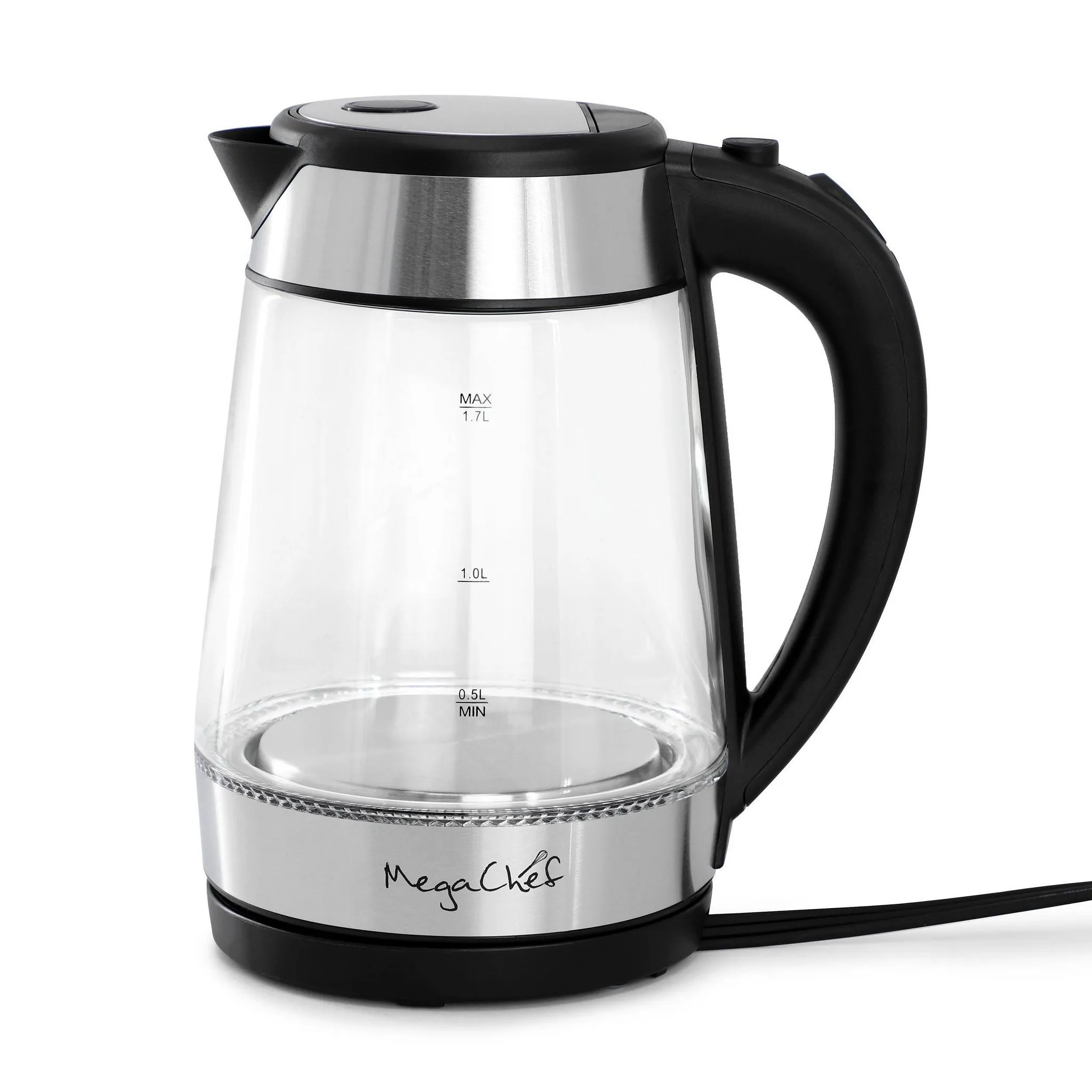 1.7L Glass & Stainless Steel Electric Tea Kettle