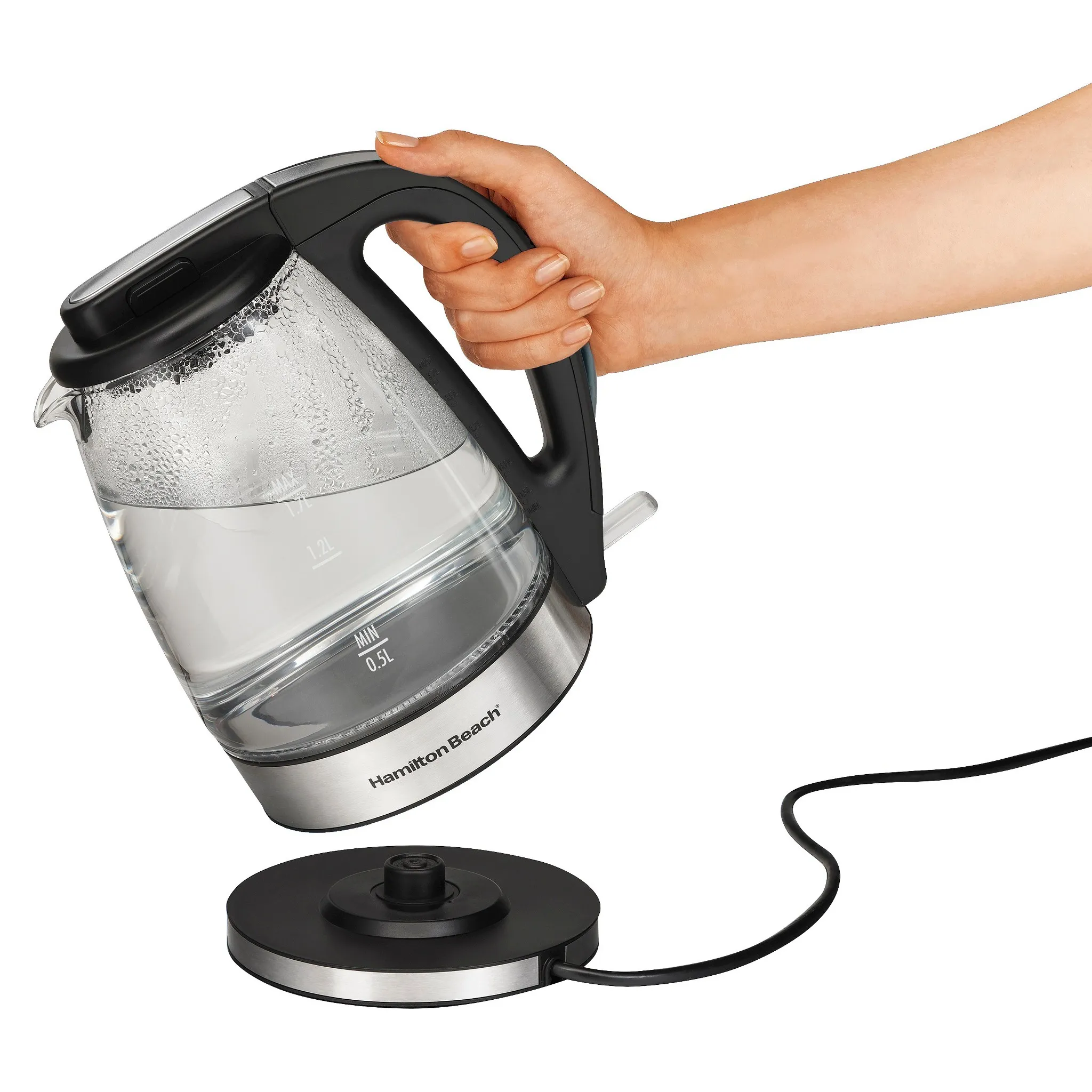 1.7L Illuminated Glass Kettle - 40869: Electric Water Boiler, Overheat Protection, Cordless, LED Indicator - Image 2