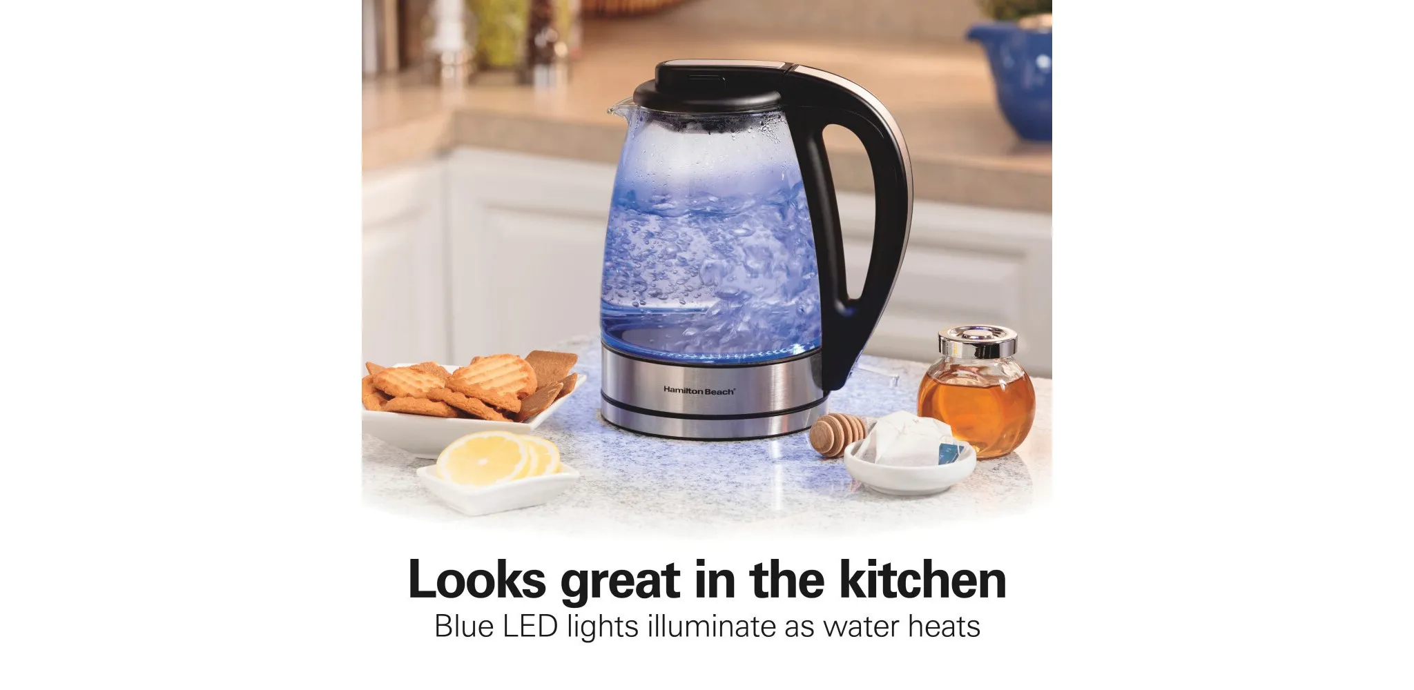 1.7L Illuminated Glass Kettle - 40869: Electric Water Boiler, Overheat Protection, Cordless, LED Indicator - Image 4