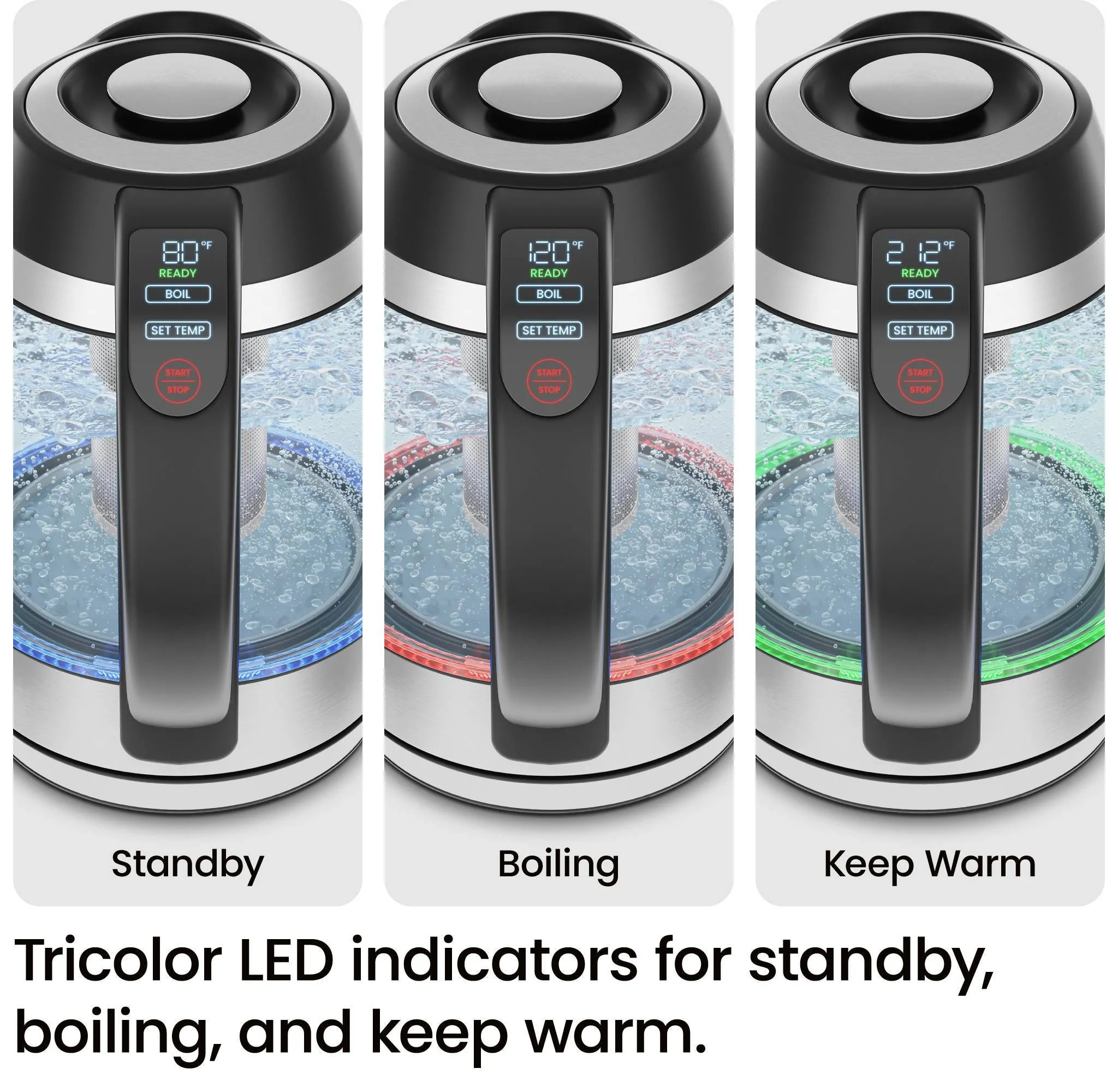 1.8L Lightning Borosilicate Glass Electric Kettle - Image 5