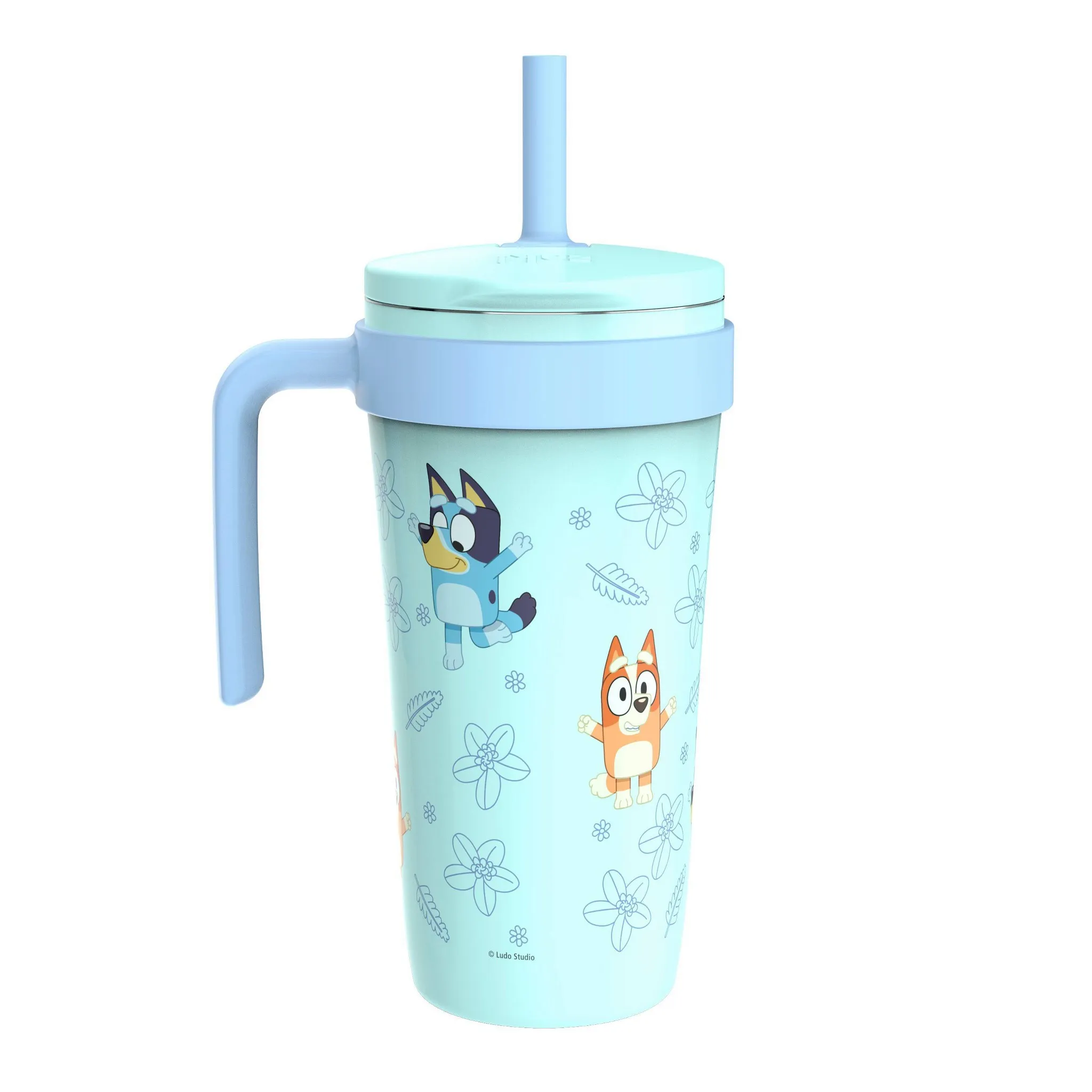 18oz Bluey Stainless Steel Vacuum Fairway Straw Tumbler Blue - Image 3