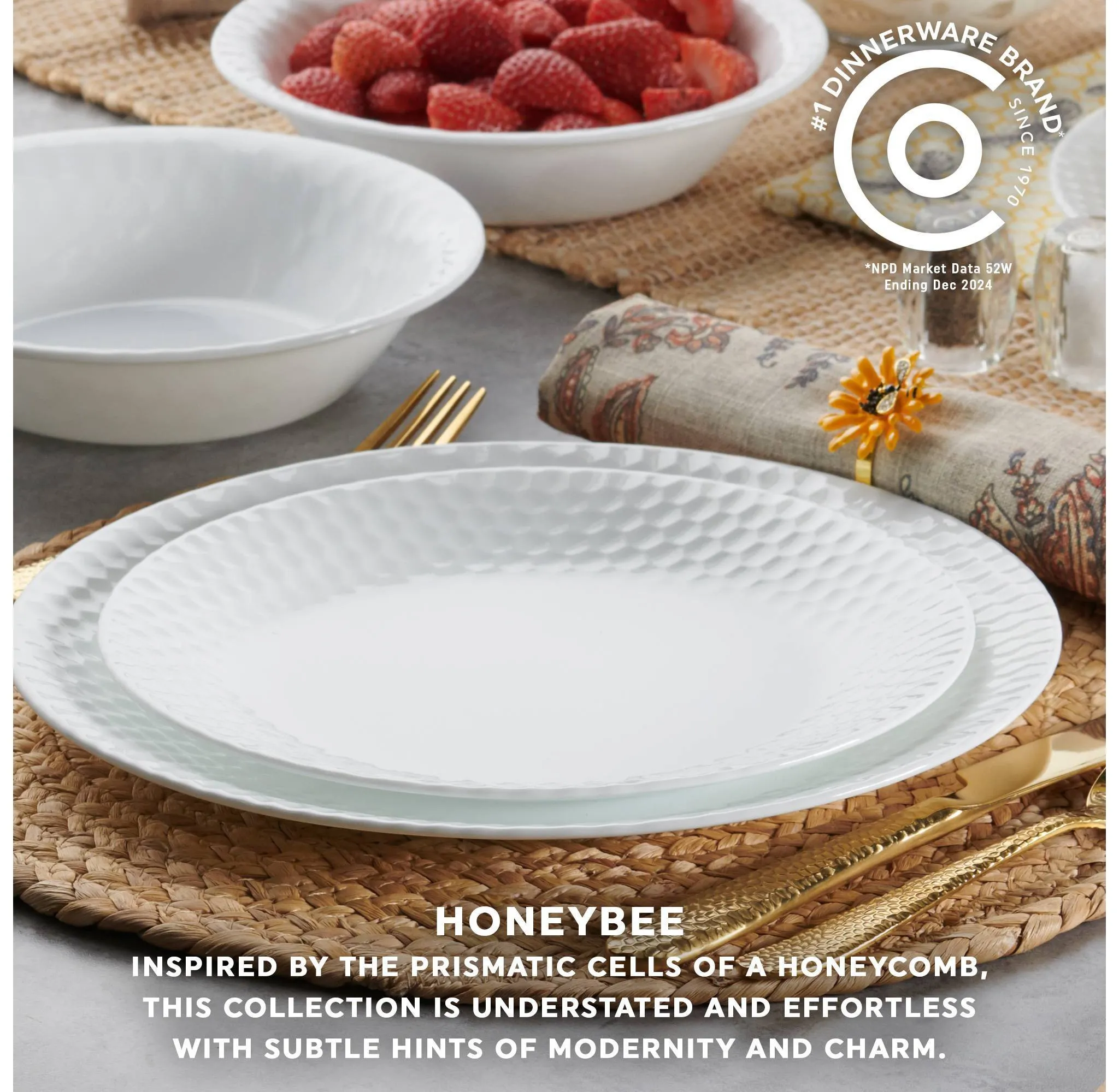18pc Honey Bee Dinnerware Set - Image 3