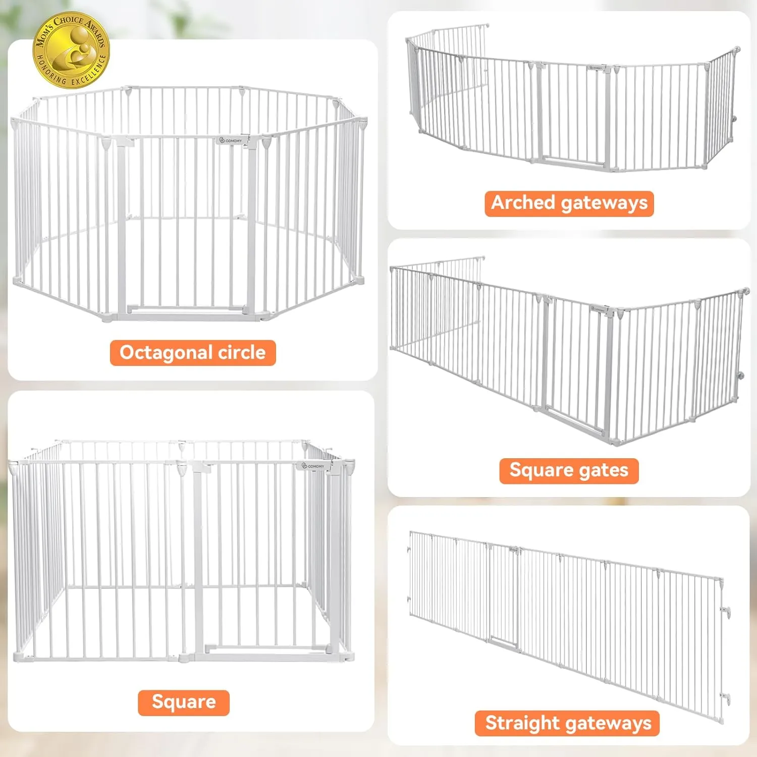 198" Baby Gate Extra Wide Gate White - Image 5