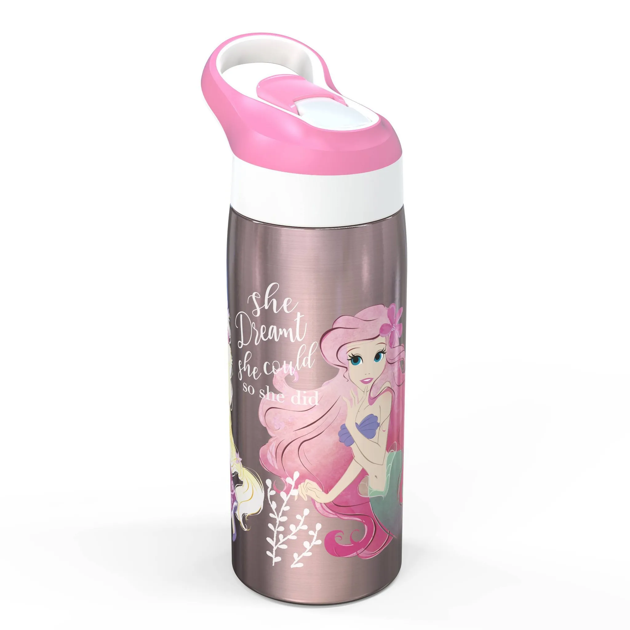 19oz Stainless Steel Double Wall Water Bottle - : Kids Disney Princess, Pink, Dishwasher-Safe, Cold Beverages - Image 3