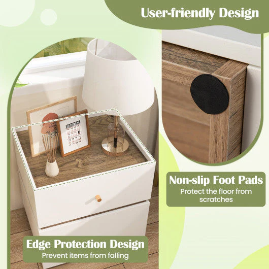 2-Drawer Modern Nightstand With Storage for Living Room Bedroom - Image 4