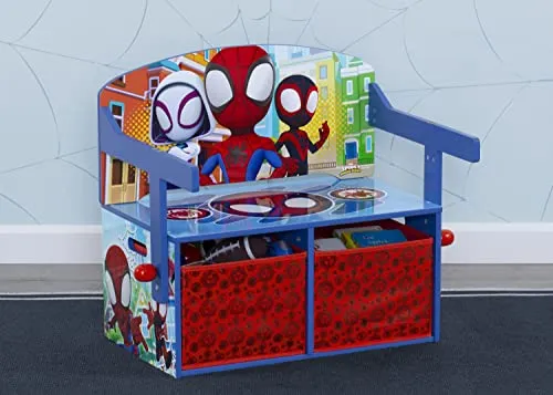 2-in-1 Activity Bench and Desk - Blue/Red - Image 2