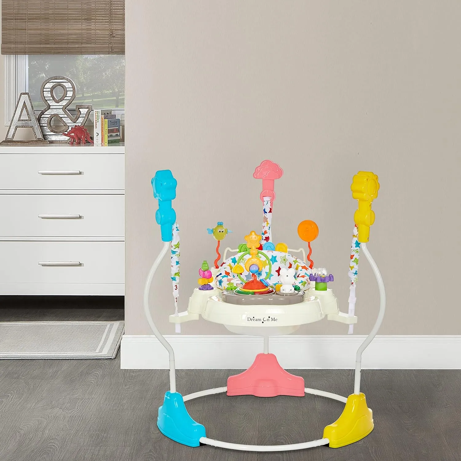 2-in-1 Baby Activity Center and Bouncer - Star Print - Image 2