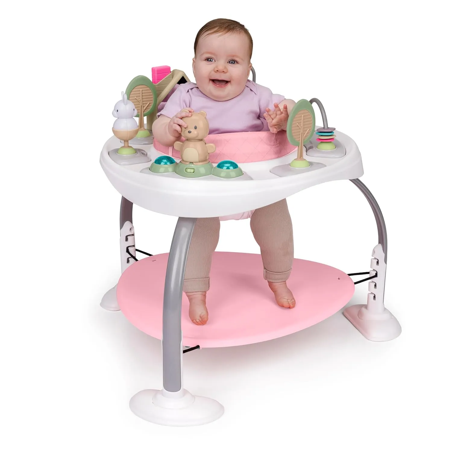 2-in-1 Baby Activity Center Jumper and Table - Pink