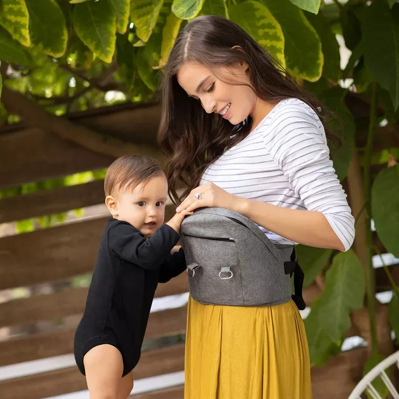 2-in-1 Baby Carrier Hip Seat - Gray - Image 3