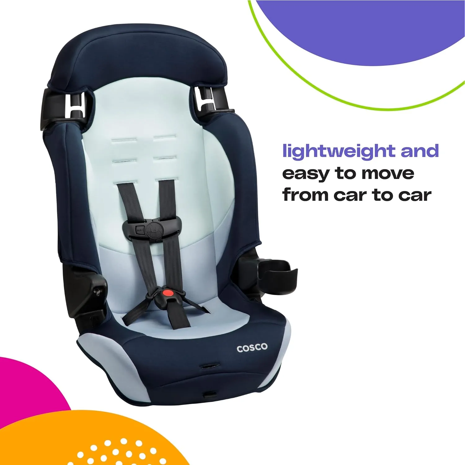 2-in-1 Booster Car Seat - Organic Waves 2 - Image 4