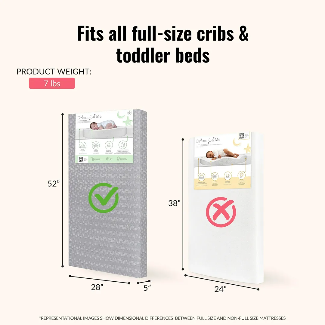 2-in-1 Crib & Toddler Mattress - Silver Honeycomb - Image 4