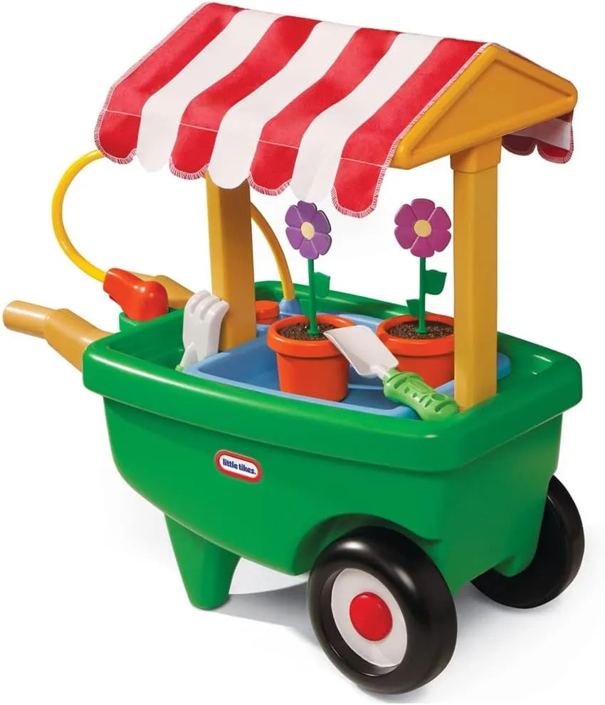 2-in-1 Garden Cart & Wheelbarrow Play Gardening Toy - Multicolor - Image 4