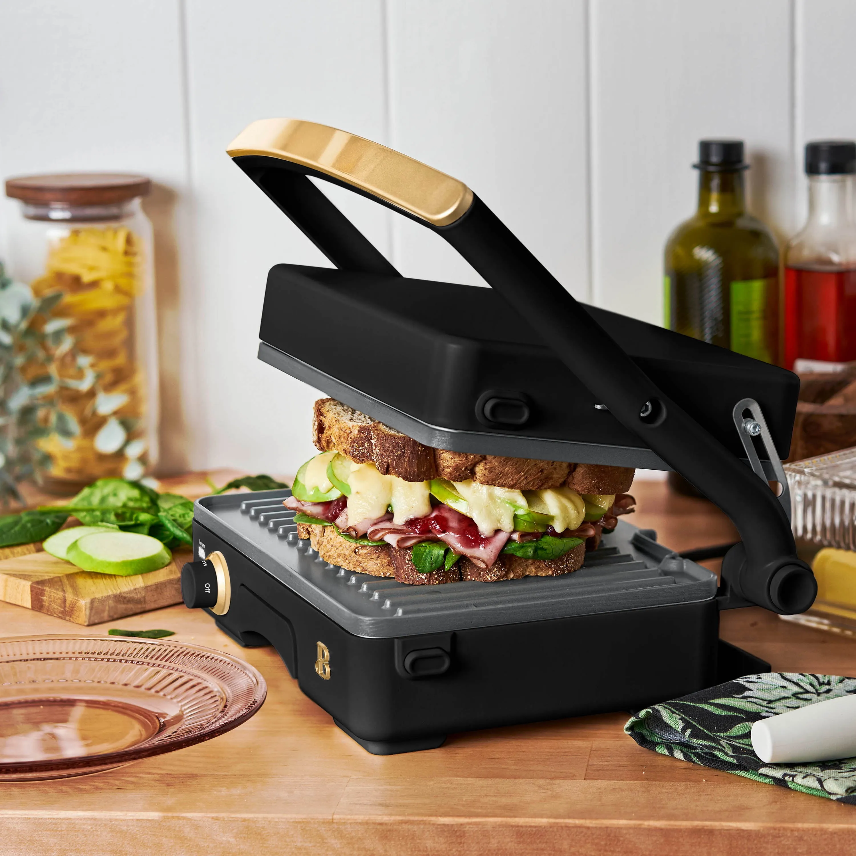 2-in-1 Panini Press & Grill - Black Sesame - Image 4