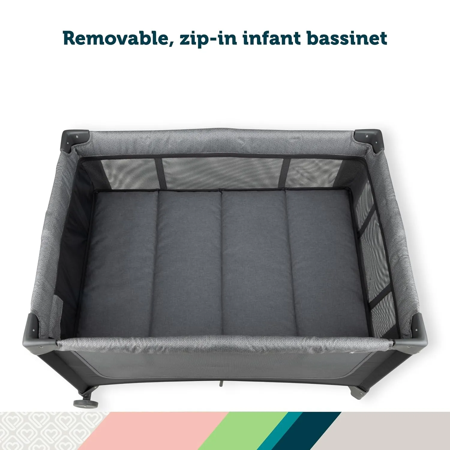 Basic 2-in-1 Play Yard with Bassinet - Gray - Image 3
