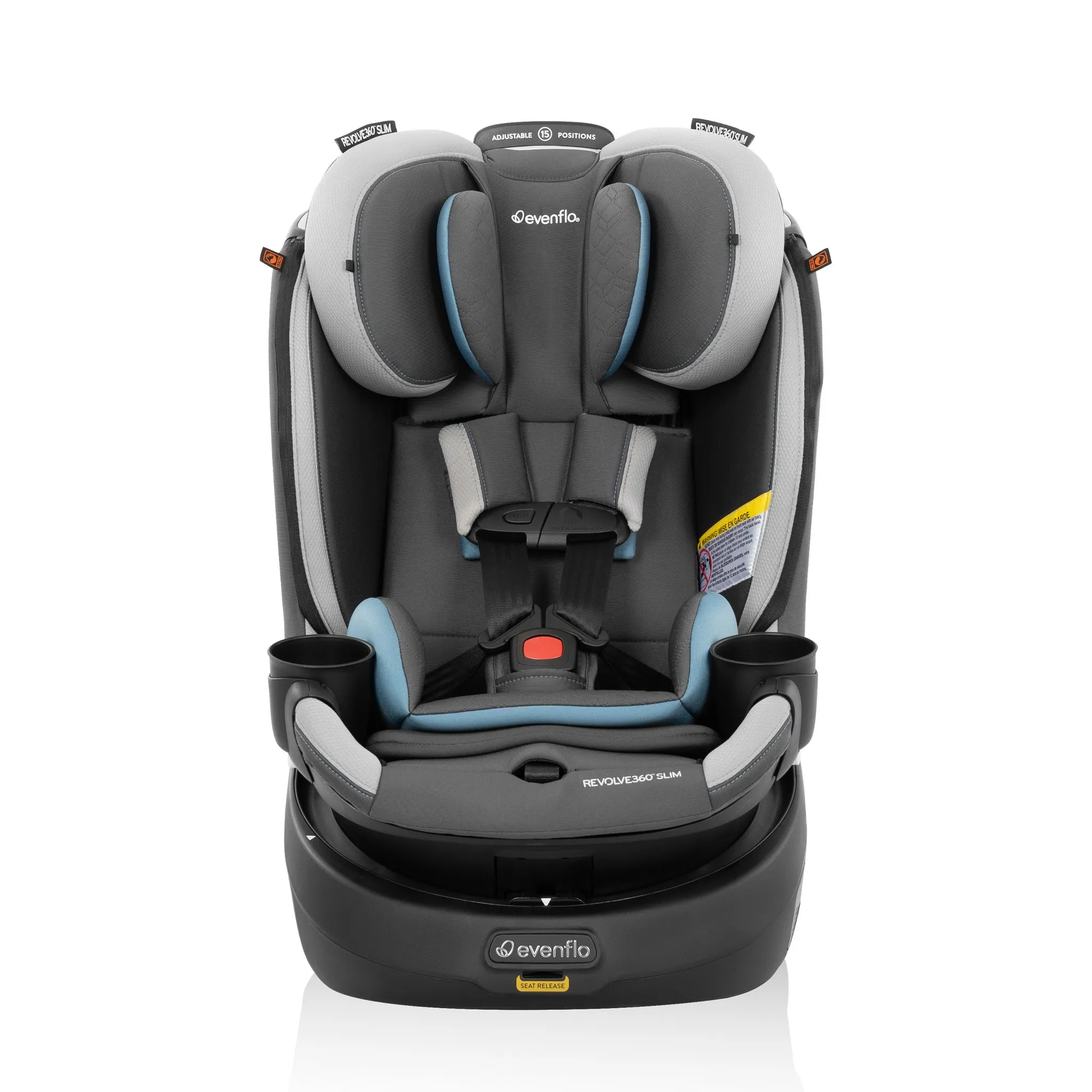 Revolve 360 Slim 2-in-1 Rotational Convertible Car Seat with Quick Clean Covert - Stow Blue - Image 2