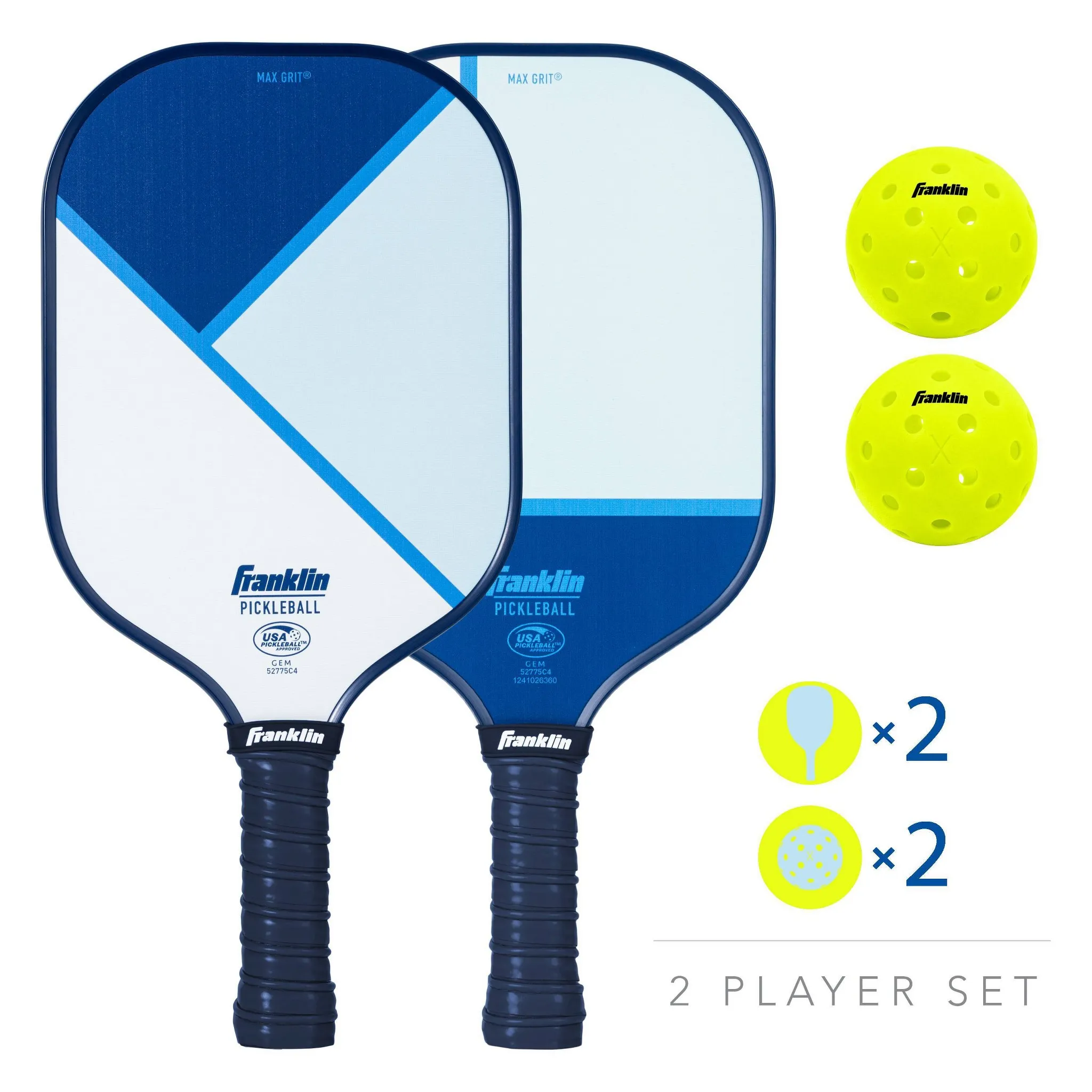 2 Player Poly Paddle with Ball Set - Blue - Image 2