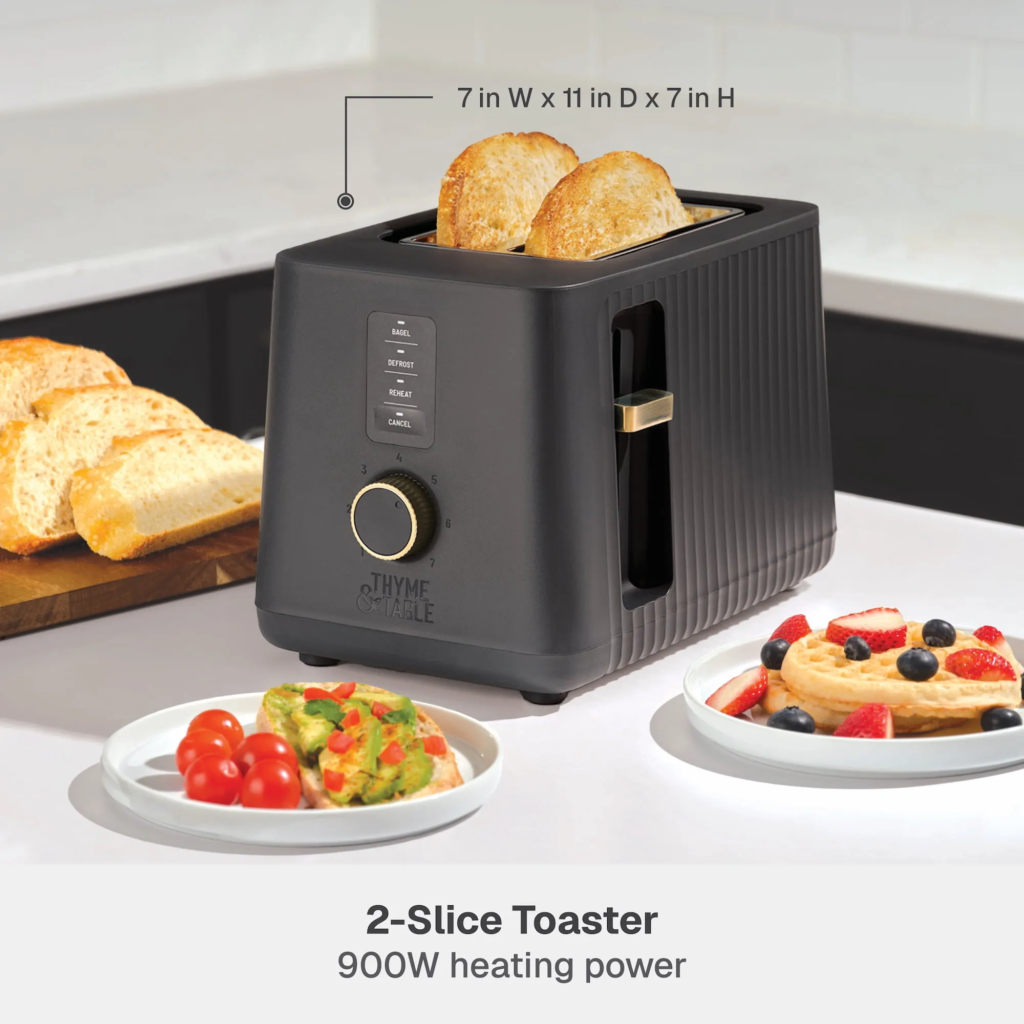 2-Slice Toaster - Slate Grey - Image 3