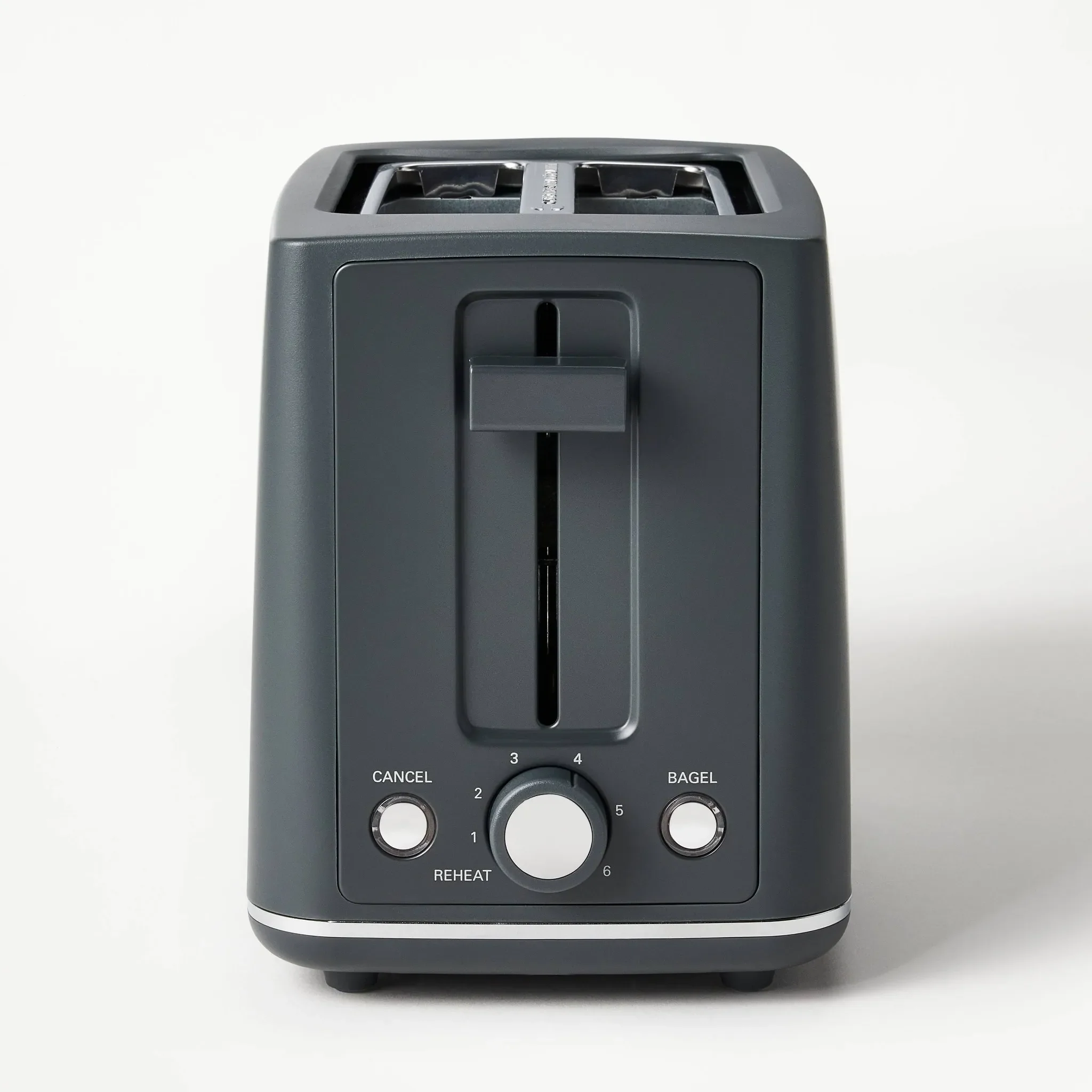 2 Slice Toaster with Thin Chrome Band - Gray - Image 2