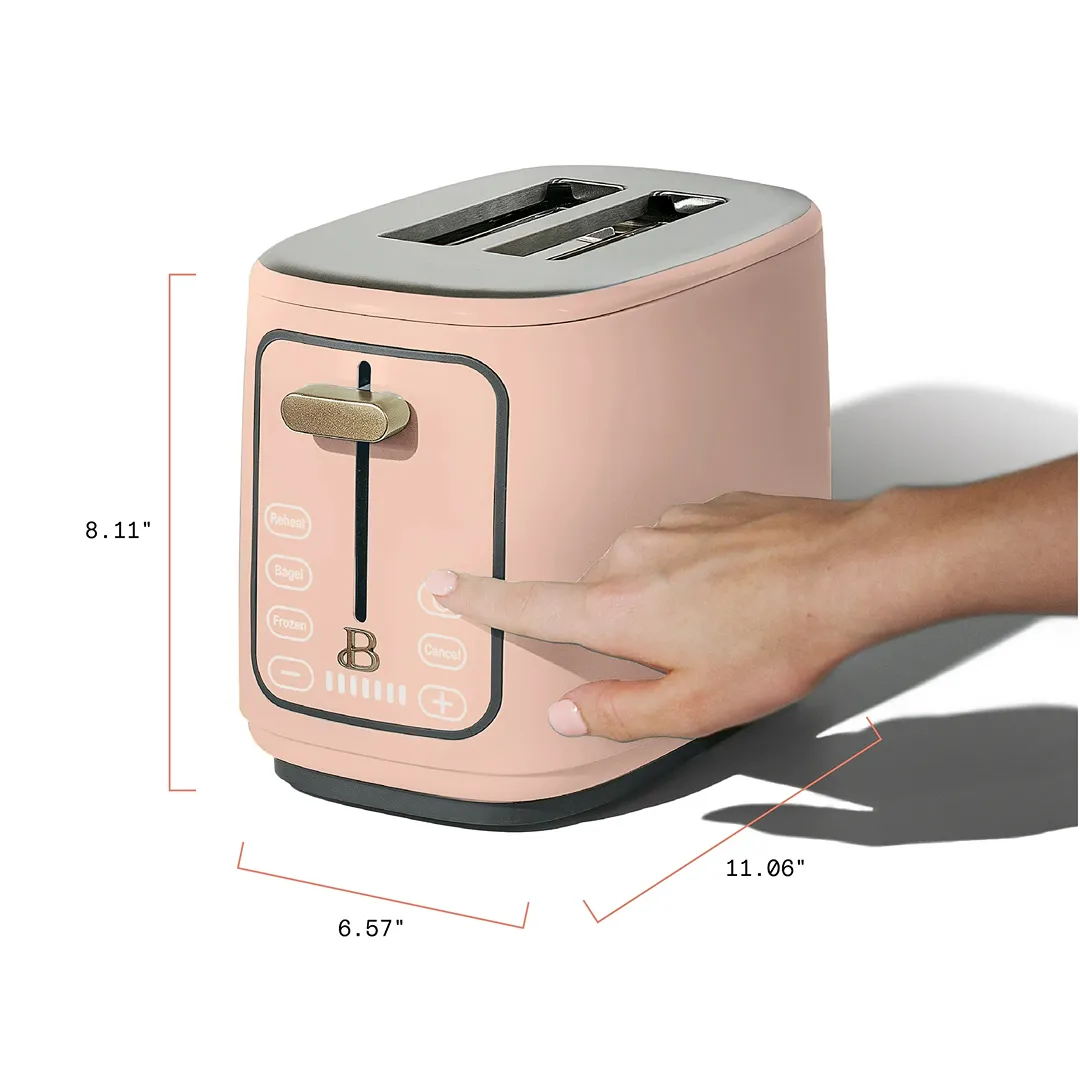 2 Slice Toaster with Touch-Activated Display, Rose by Drew Barrymore - Image 2
