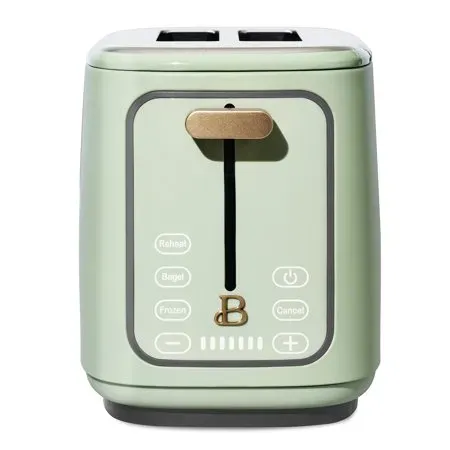 2 Slice Toaster with Touch-Activated Display, Sage Green by Drew Barrymore - Image 2