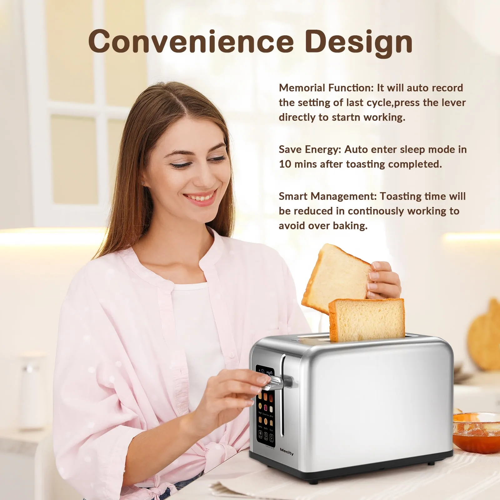 2-Slice Touchscreen Toaster - Silver - Image 4