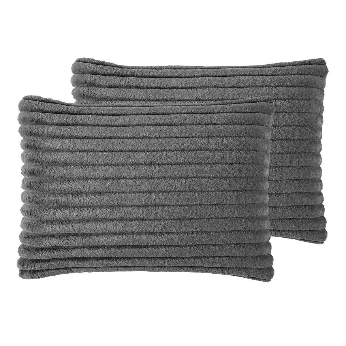 2" Solid Channel Luxury Faux Fur Comforter 3 Piece King Set, Reversible - King - Image 3