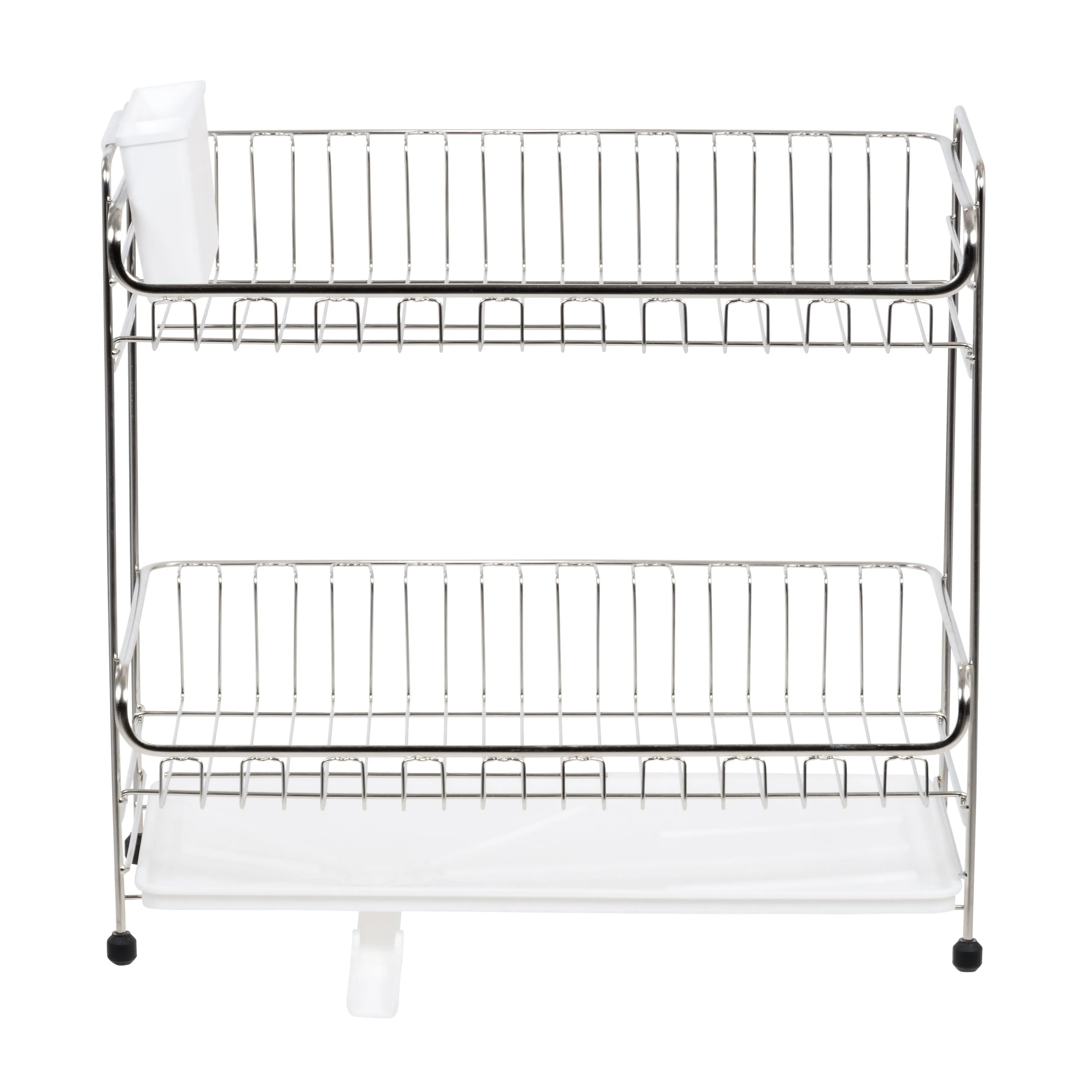 2-Tier Slim-Sized Dish Rack with Drain Spout - Image 5