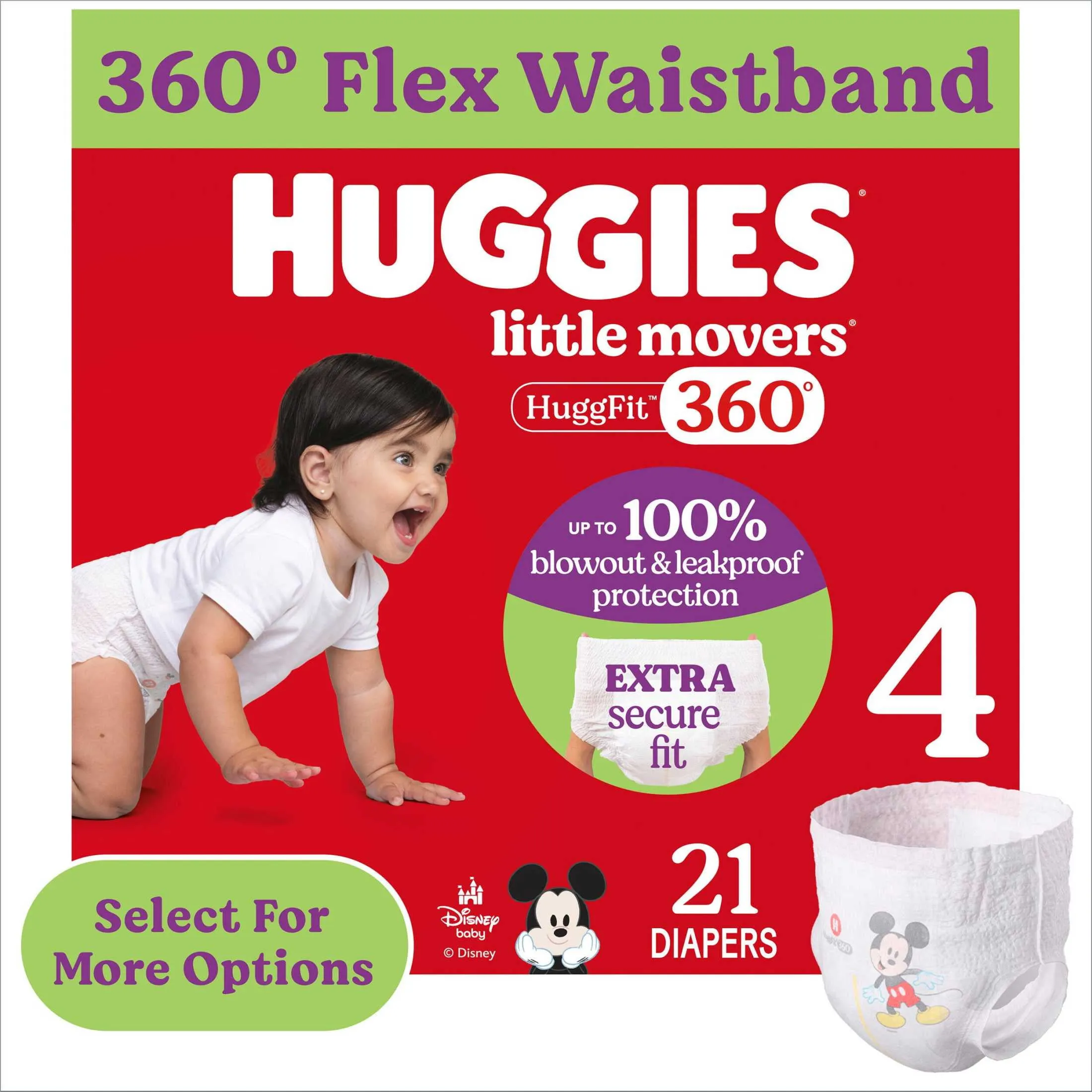 21ct HuggFit 360° Baby Diapers with 360° Waistband - Size 4 (22-37 lbs) - Image 5