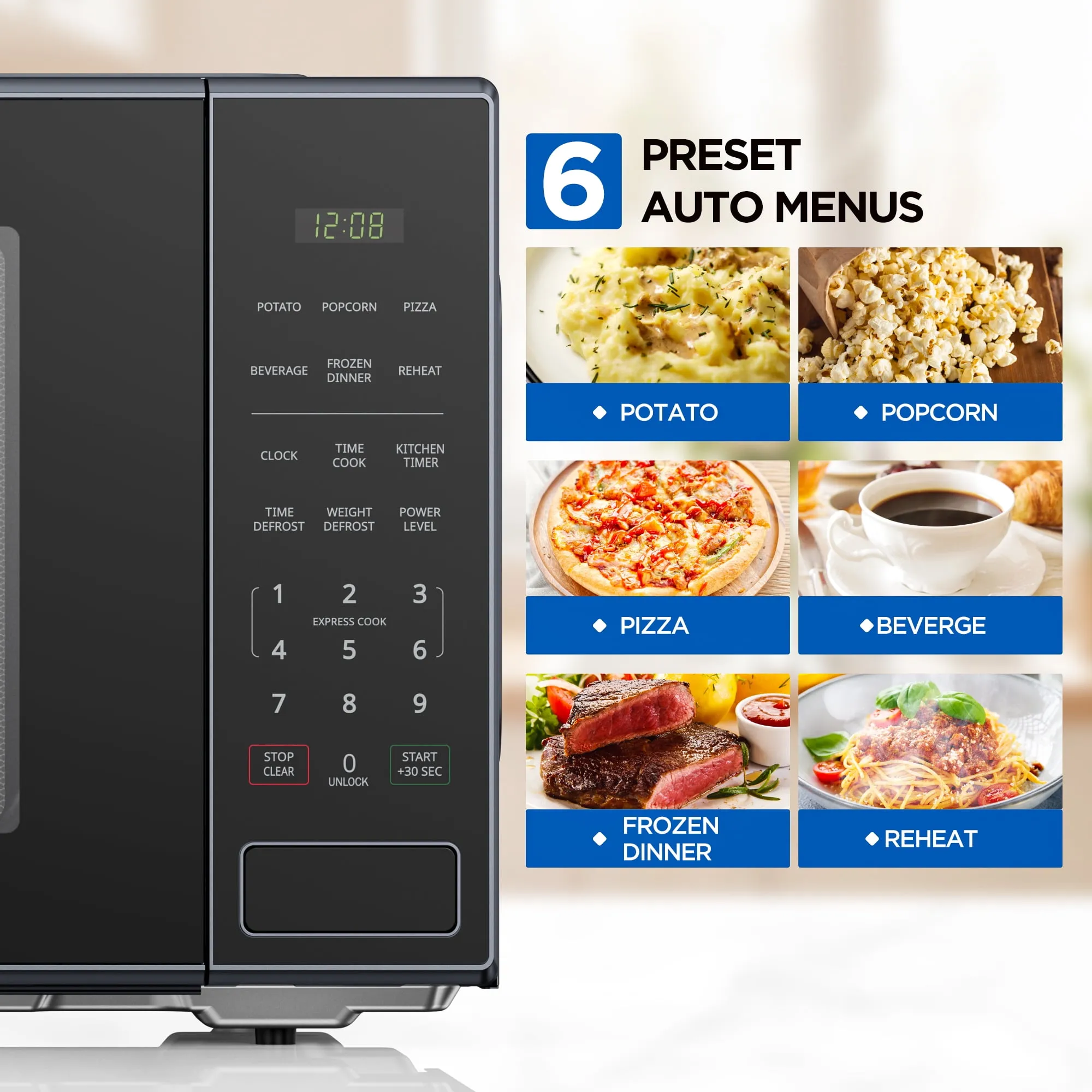 2.2 cu ft Countertop Microwave Oven - Black - Image 3
