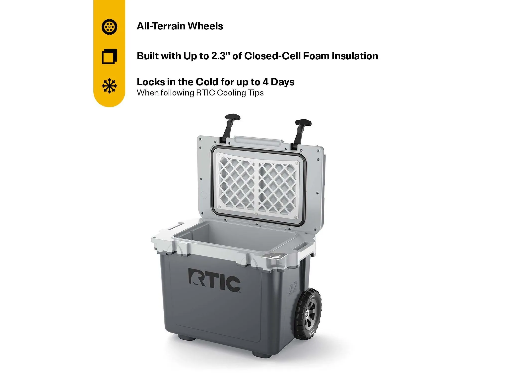 22qt Ultra Light Wheeled Hard Sided Cooler - Gray - Image 2