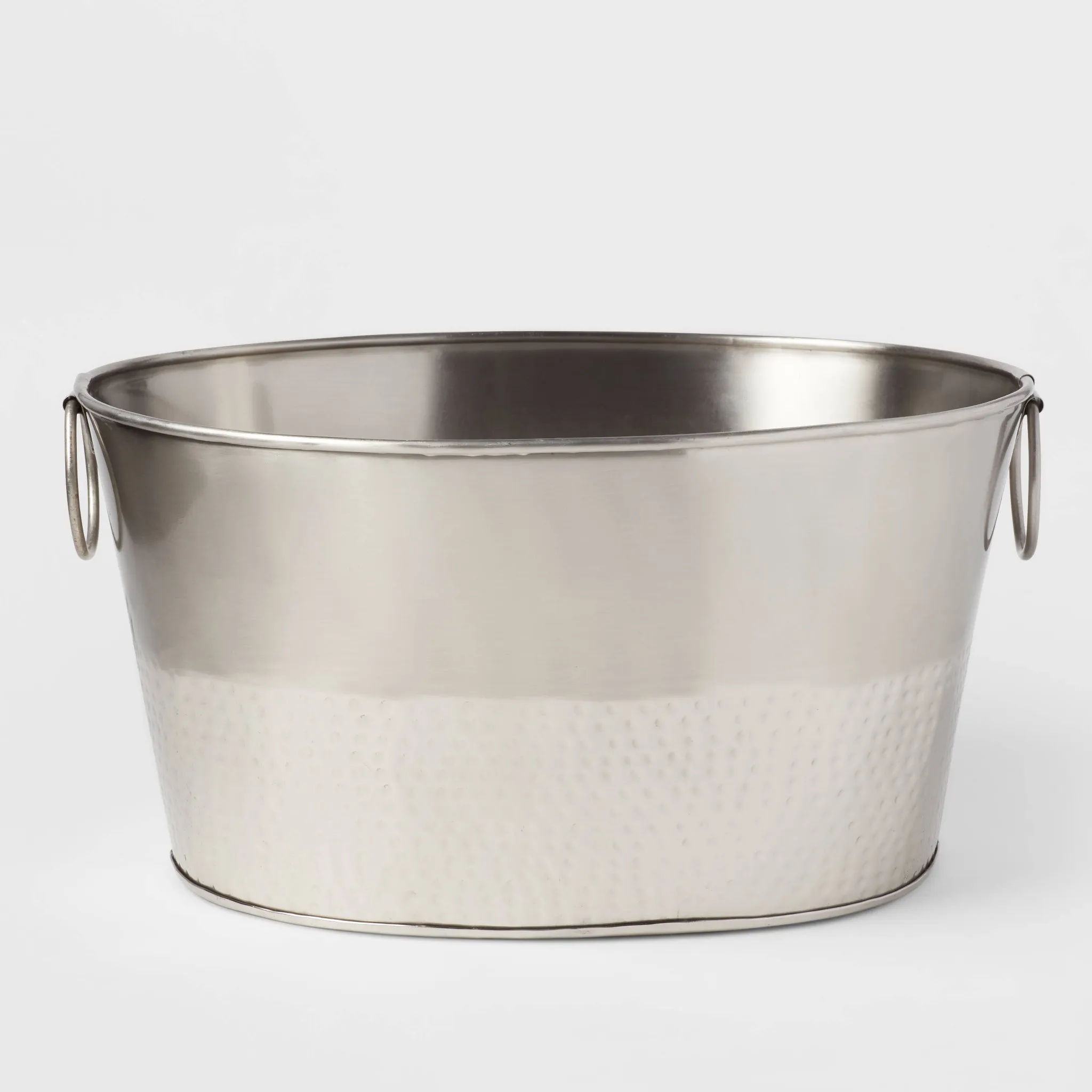 23.5L Stainless Steel Hammered Metal Oval Beverage Tub