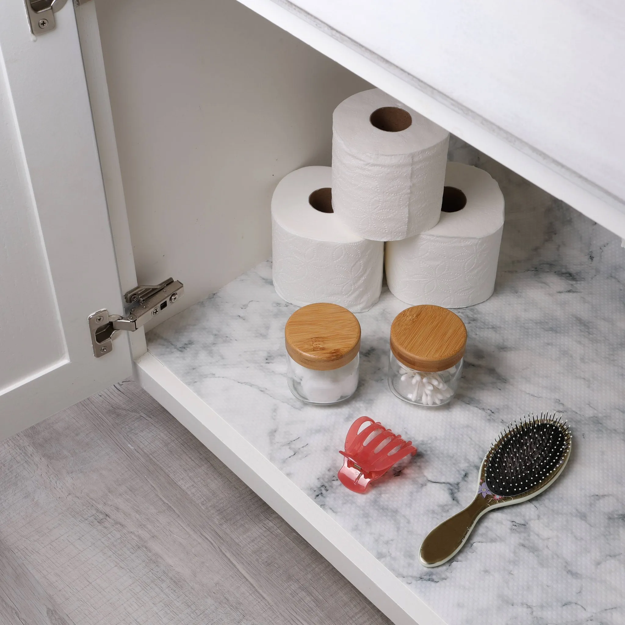 24" x 4' Under Sink Mat Carrara Marble - Image 6