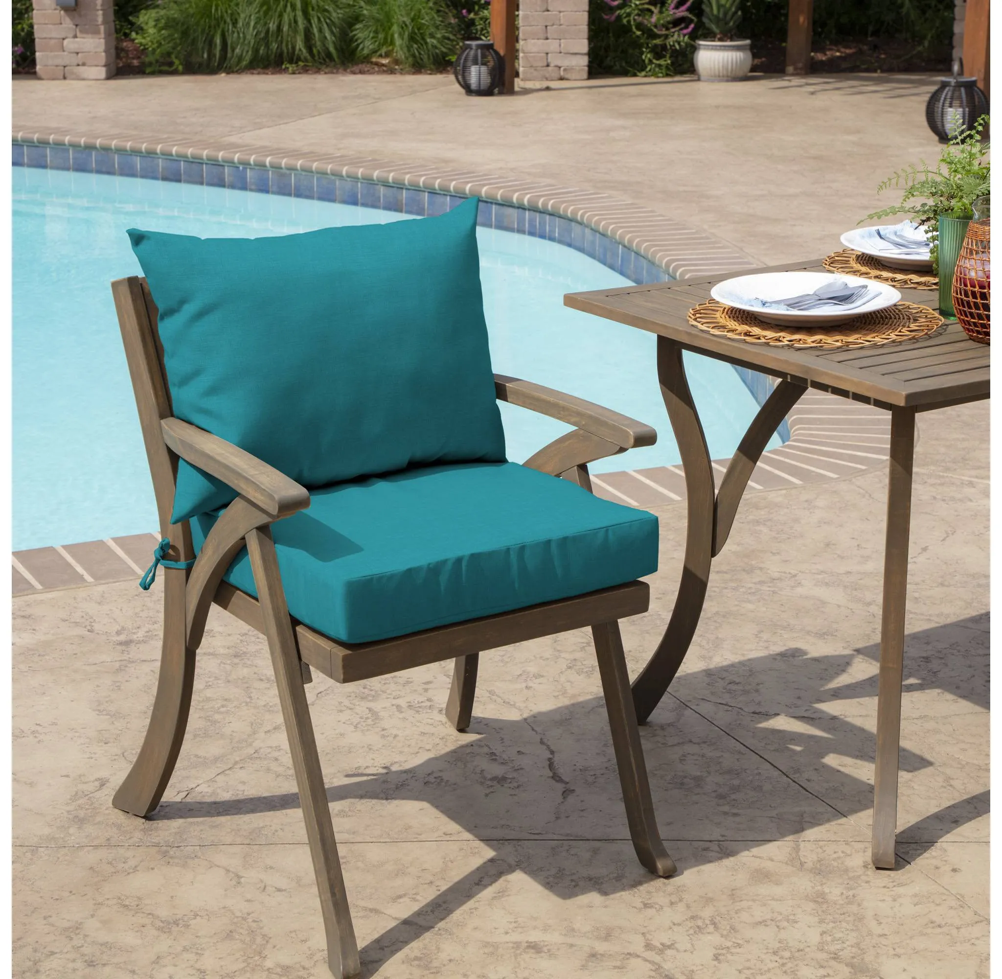 Outdoor Dining Chair Cushion Set - Blue - Image 2